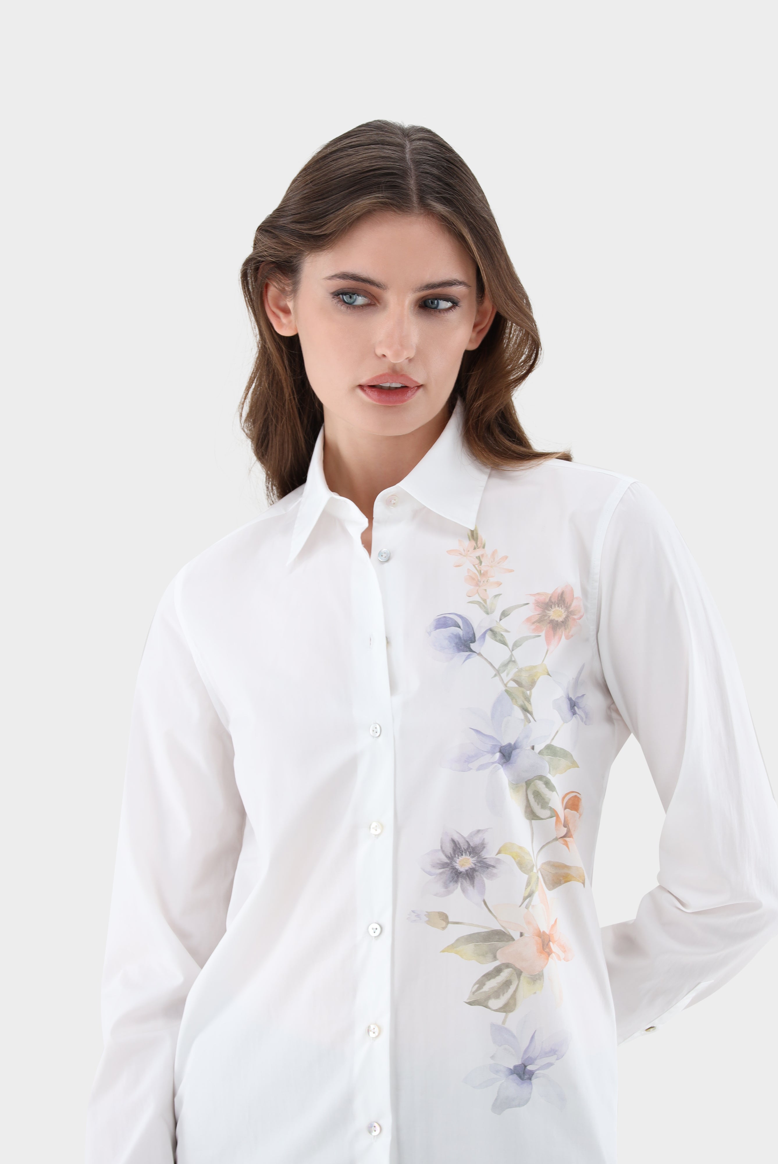 Van Laack-Hemdbluse | mit platziertem Blumendruck-Hemden & Blusen-Black-Deal-Outlet-by-ARCHIVIST