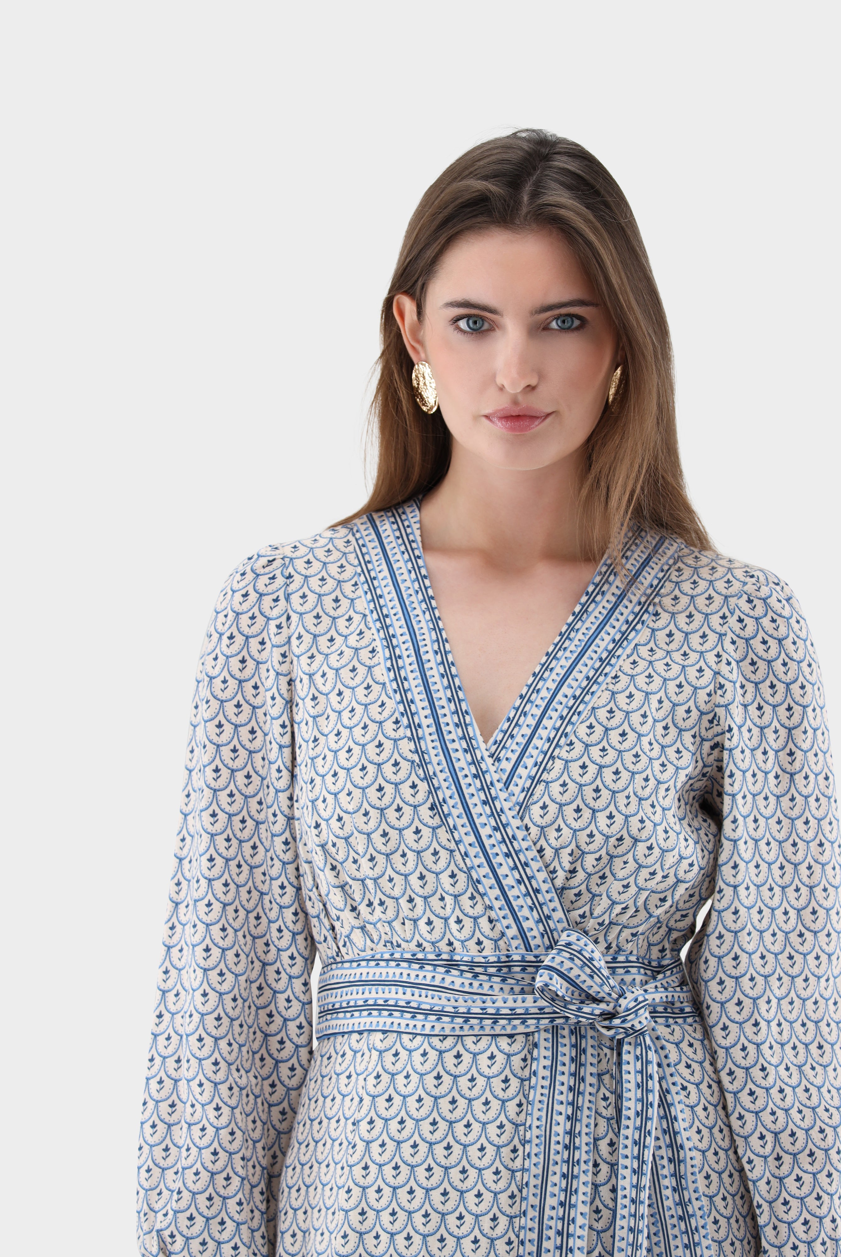 Midikleid | aus Leinen mit Palmen-Druck-Kleider & Röcke-Van Laack-OUTLET-ARCHIVIST-ARCHIVE-SALE