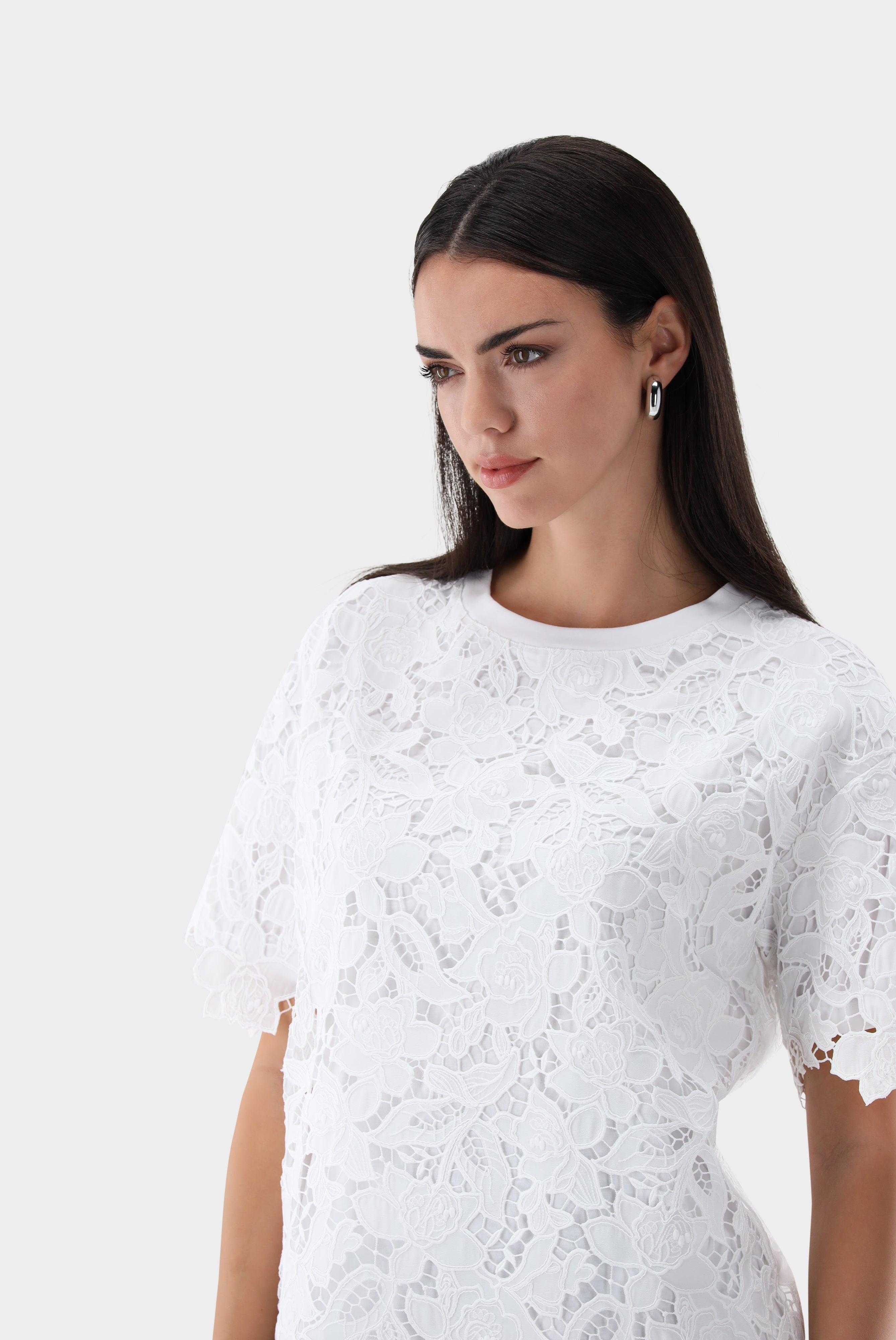 T-Shirt aus Spitze | locker geschnitten