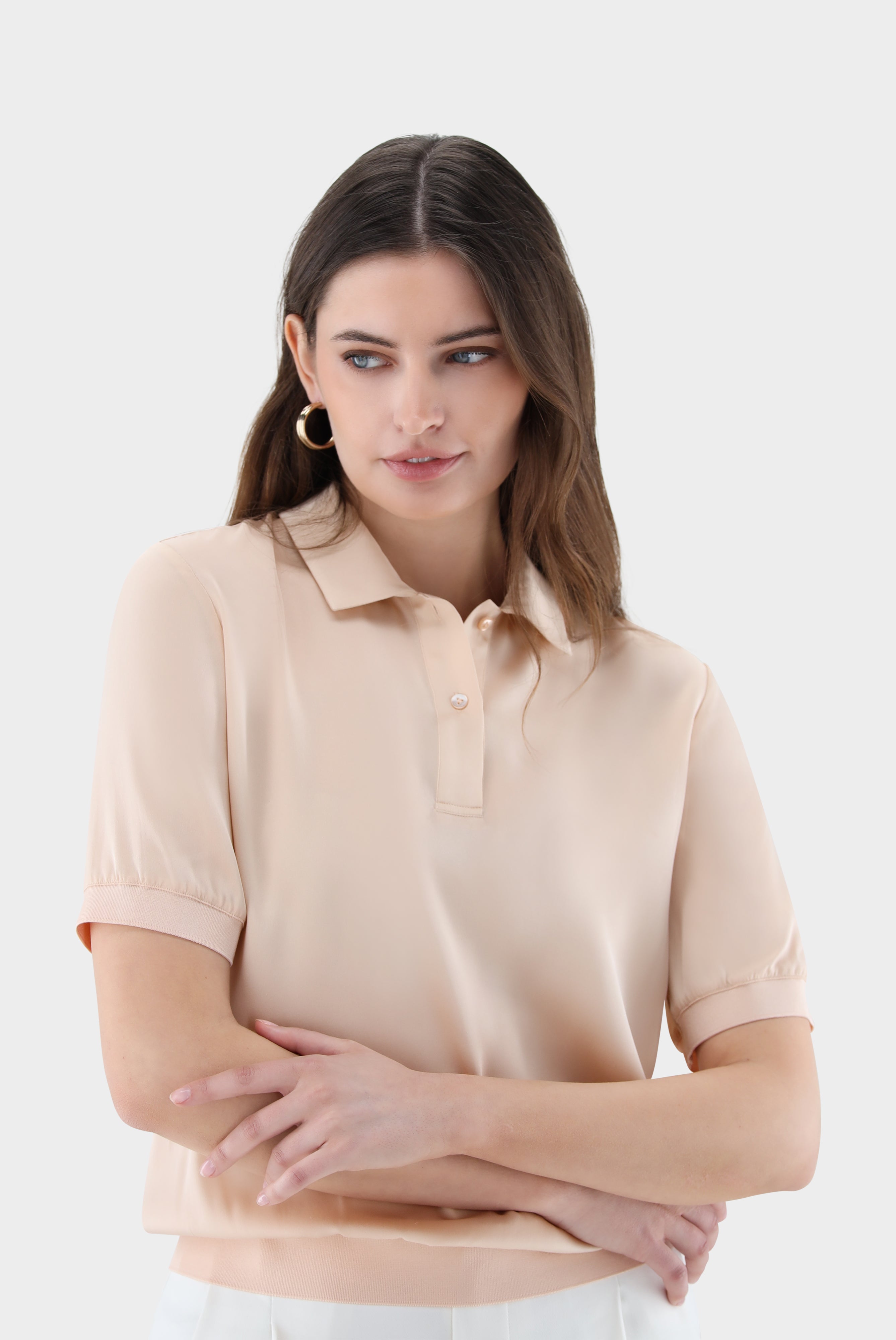 Poloshirt | aus Seidensatin-Hemden & Blusen-Van Laack-OUTLET-ARCHIVIST-ARCHIVE-SALE