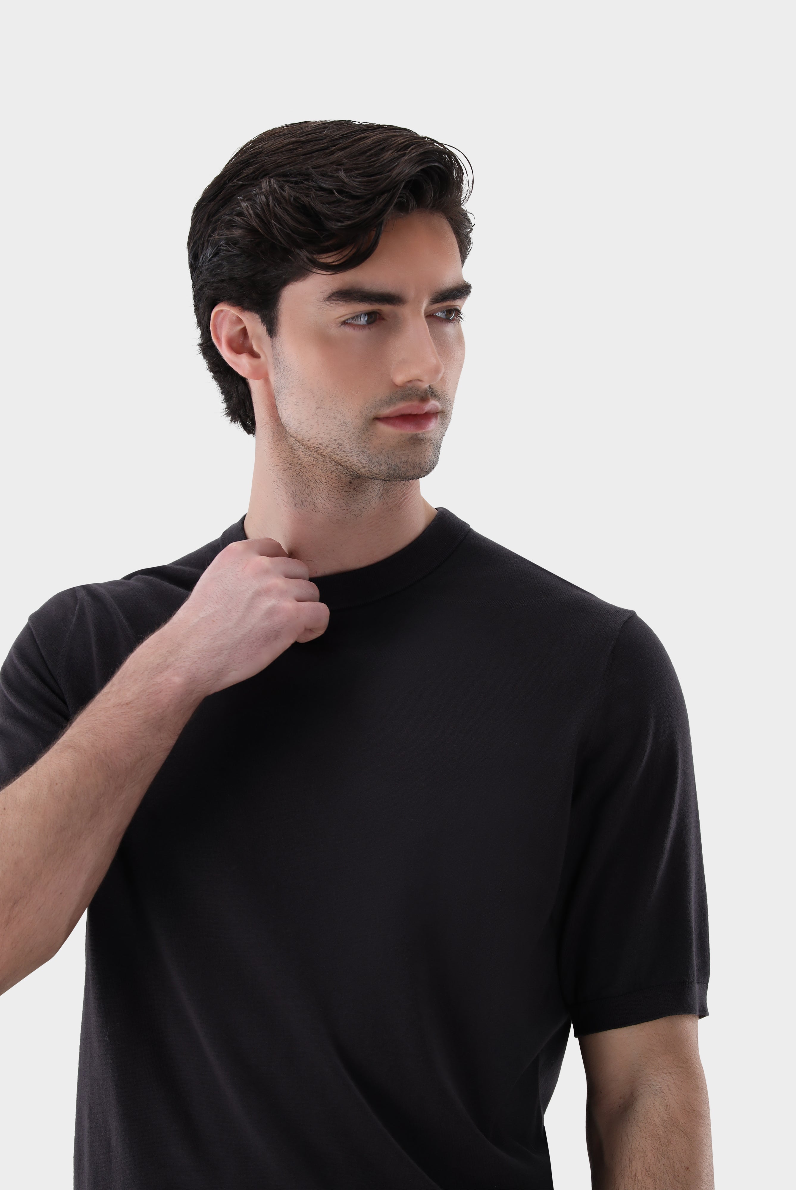 Strick T-Shirt | mit Baumwolle und Seide