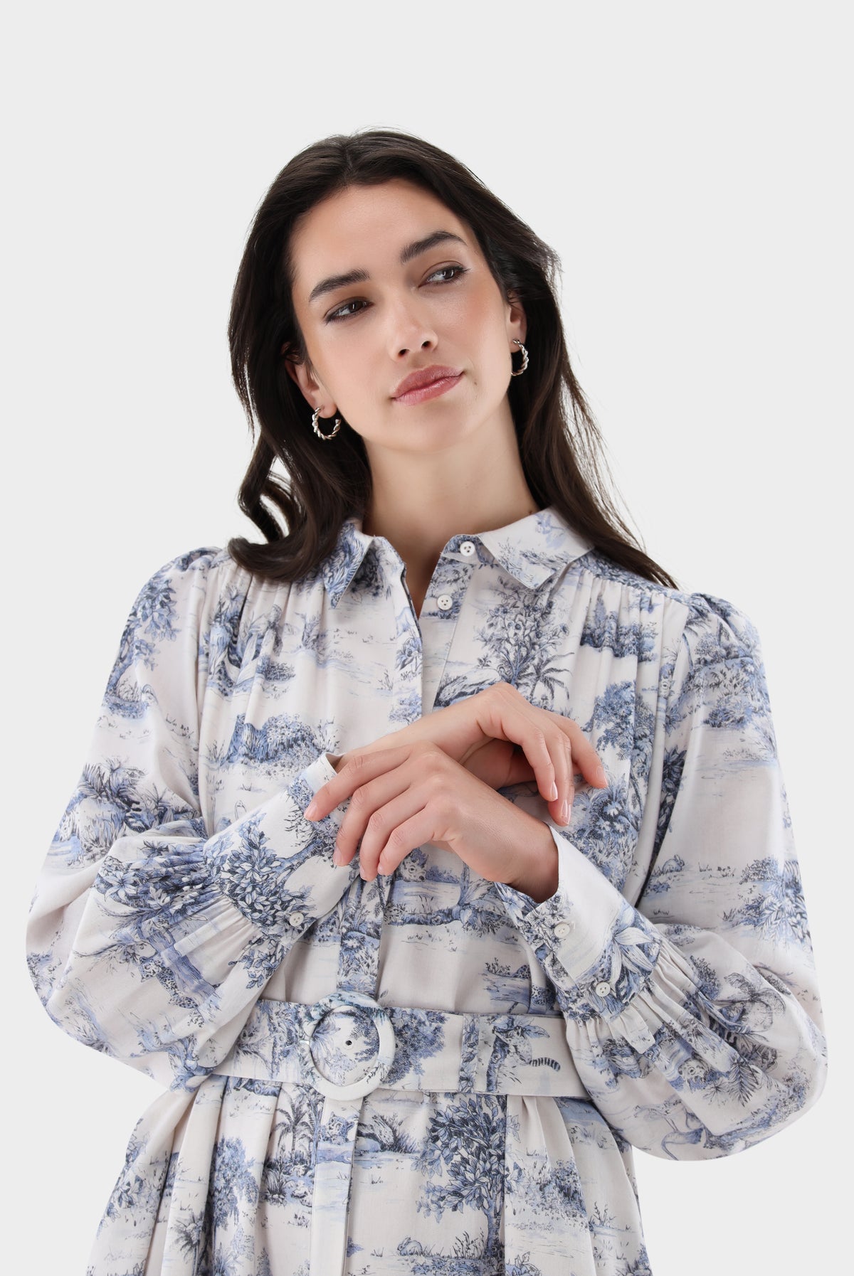 Flanell Hemdblusenkleid | mit Print
