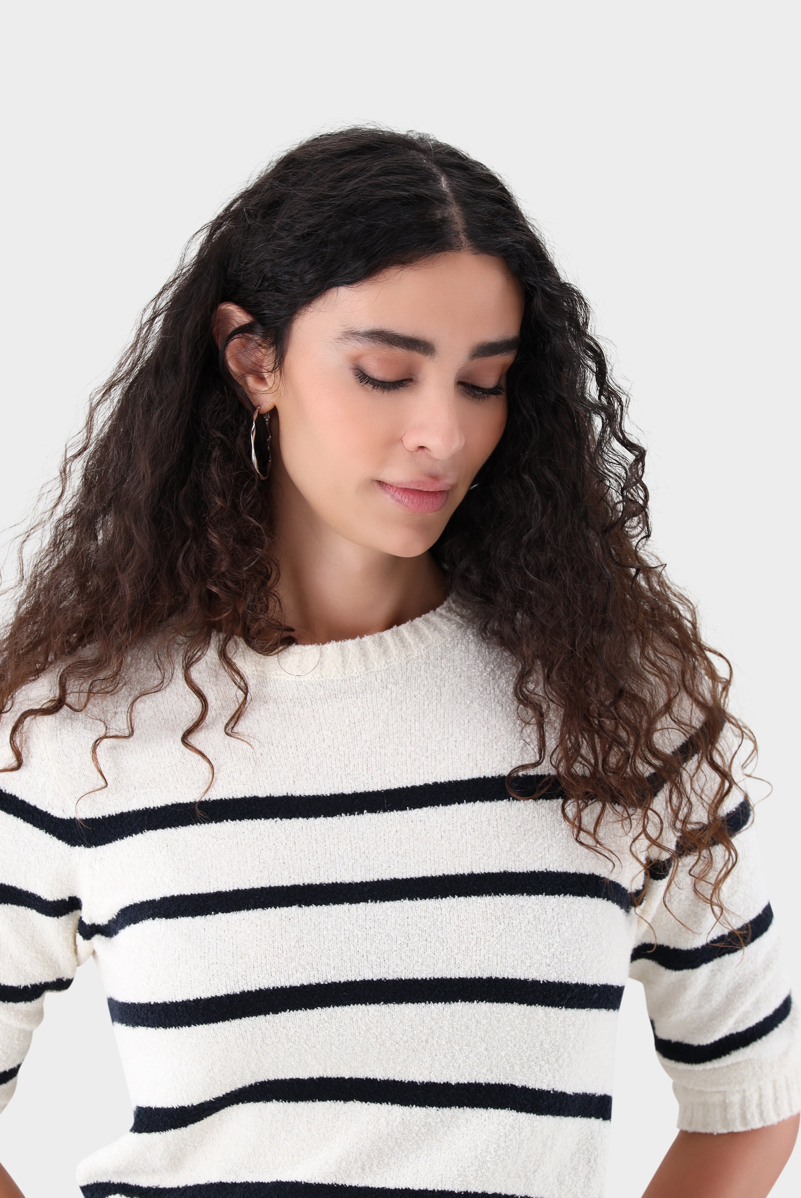 Gestreifter Pullover | aus Bouclé-Strick-UNDEFINIERT-Van Laack-OUTLET-ARCHIVIST-ARCHIVE-SALE