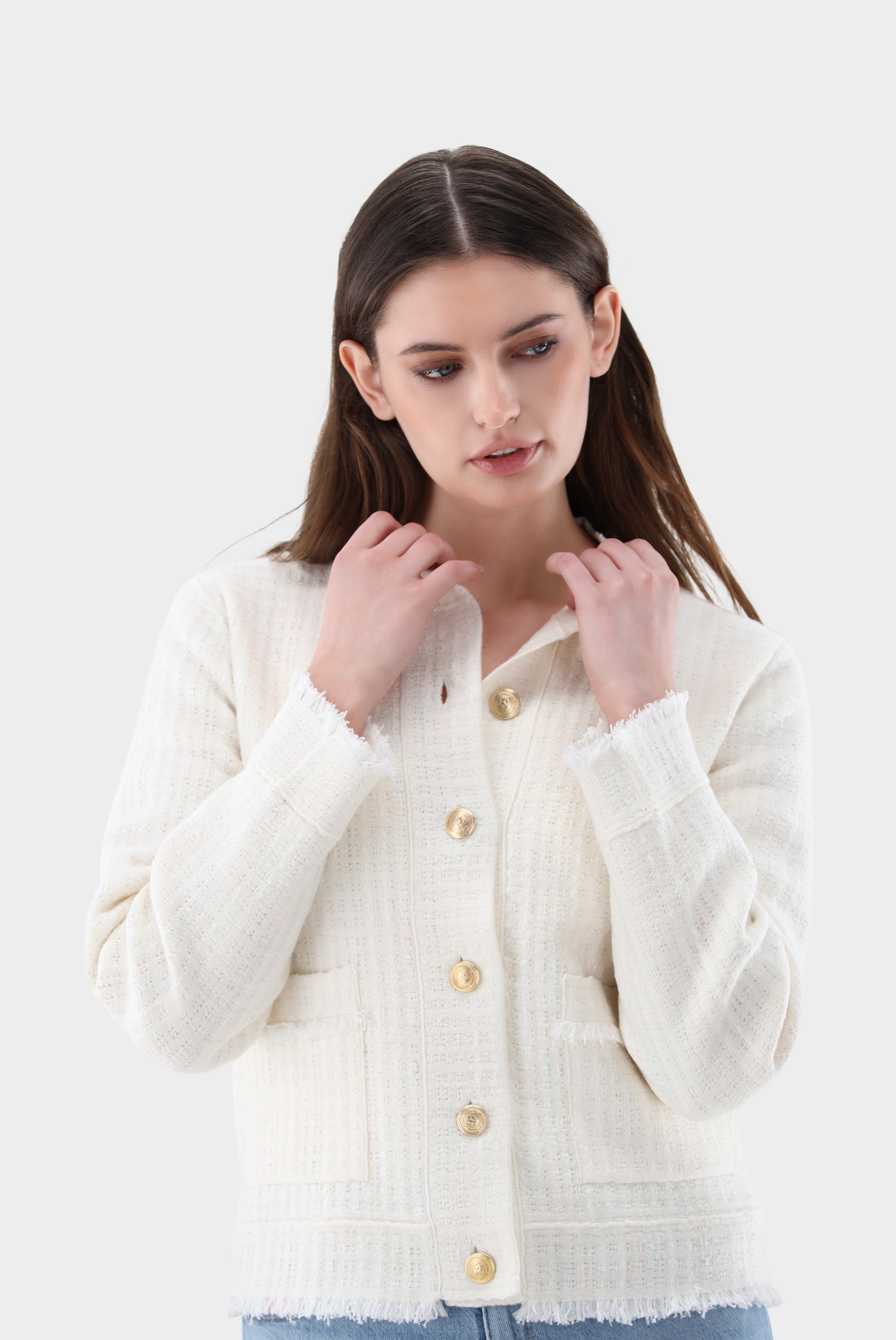 Blazer | gestrickt mit Tweed Optik