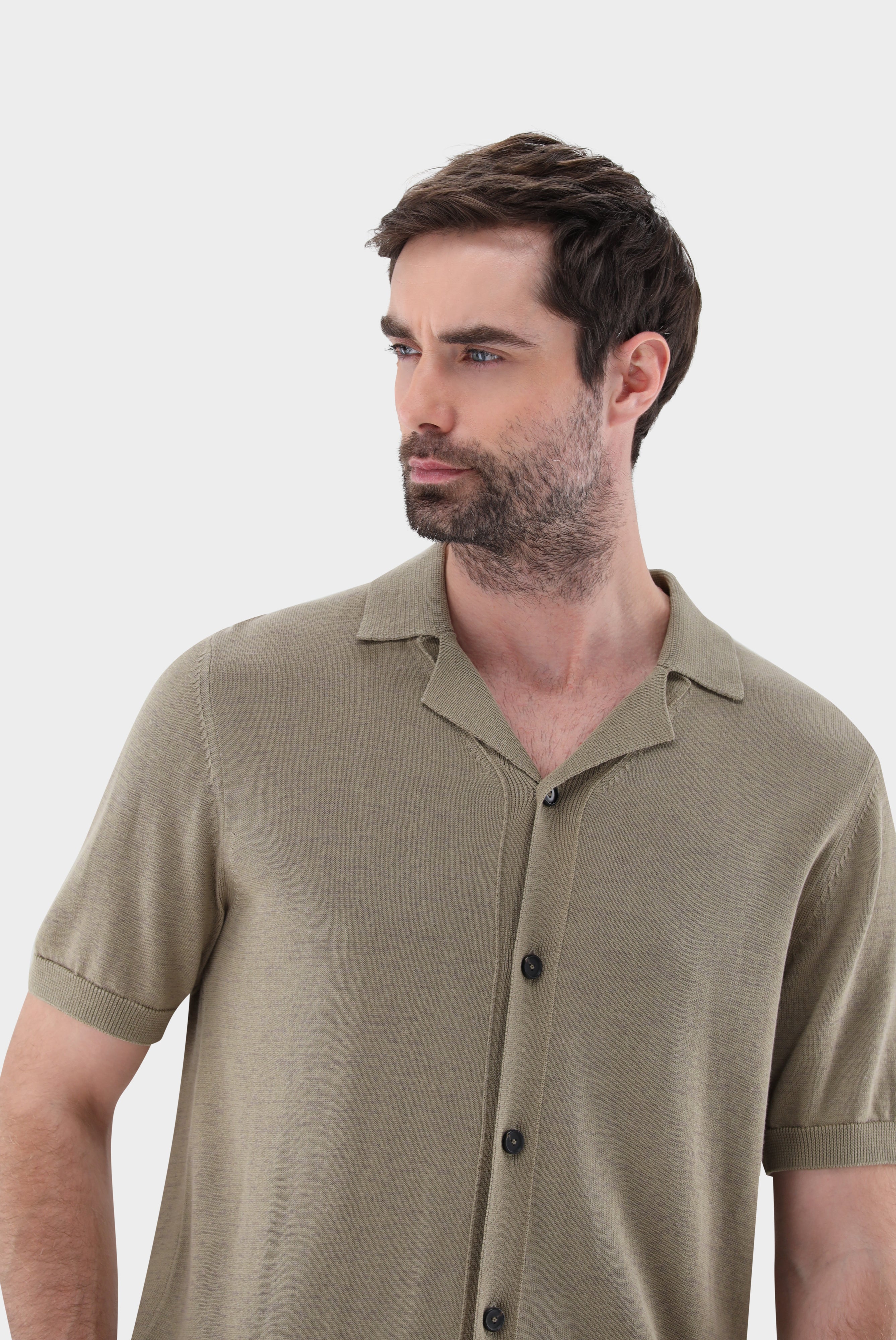 Van Laack-Strickhemd | kurzarm mit Reverskragen-Shirts-Black-Deal-Outlet-by-ARCHIVIST