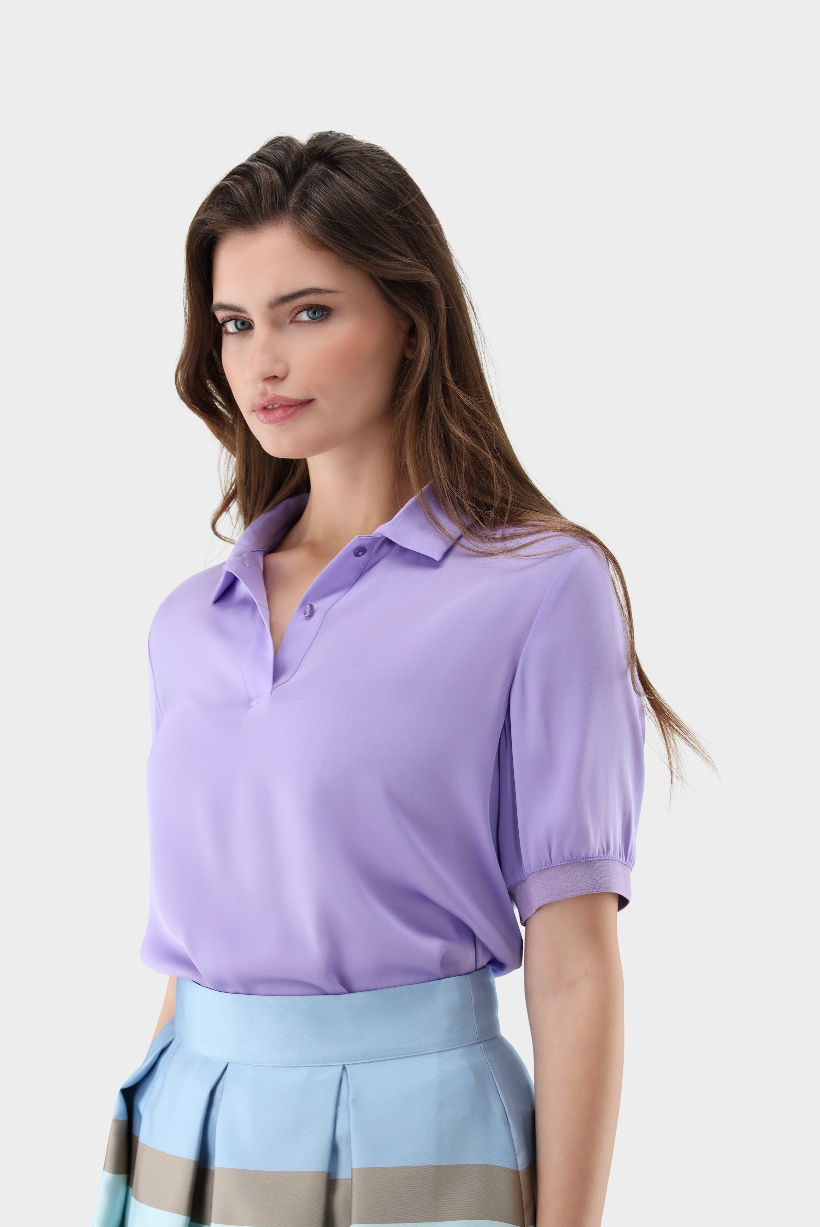 Poloshirt | aus Seidensatin-Hemden & Blusen-Van Laack-OUTLET-ARCHIVIST-ARCHIVE-SALE