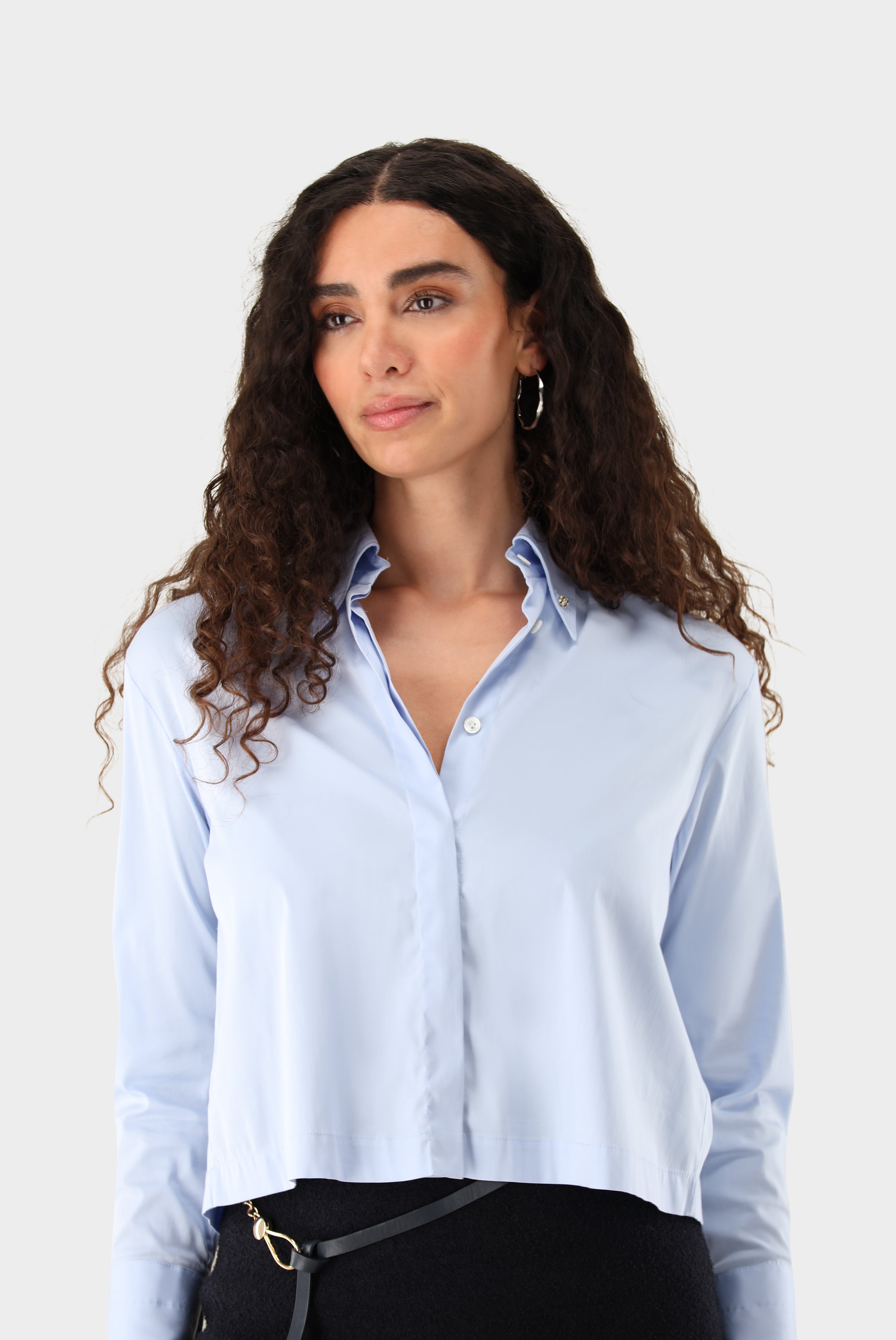 Hemdbluse | cropped mit Button-Down-Hemden & Blusen-Van Laack-OUTLET-ARCHIVIST-ARCHIVE-SALE