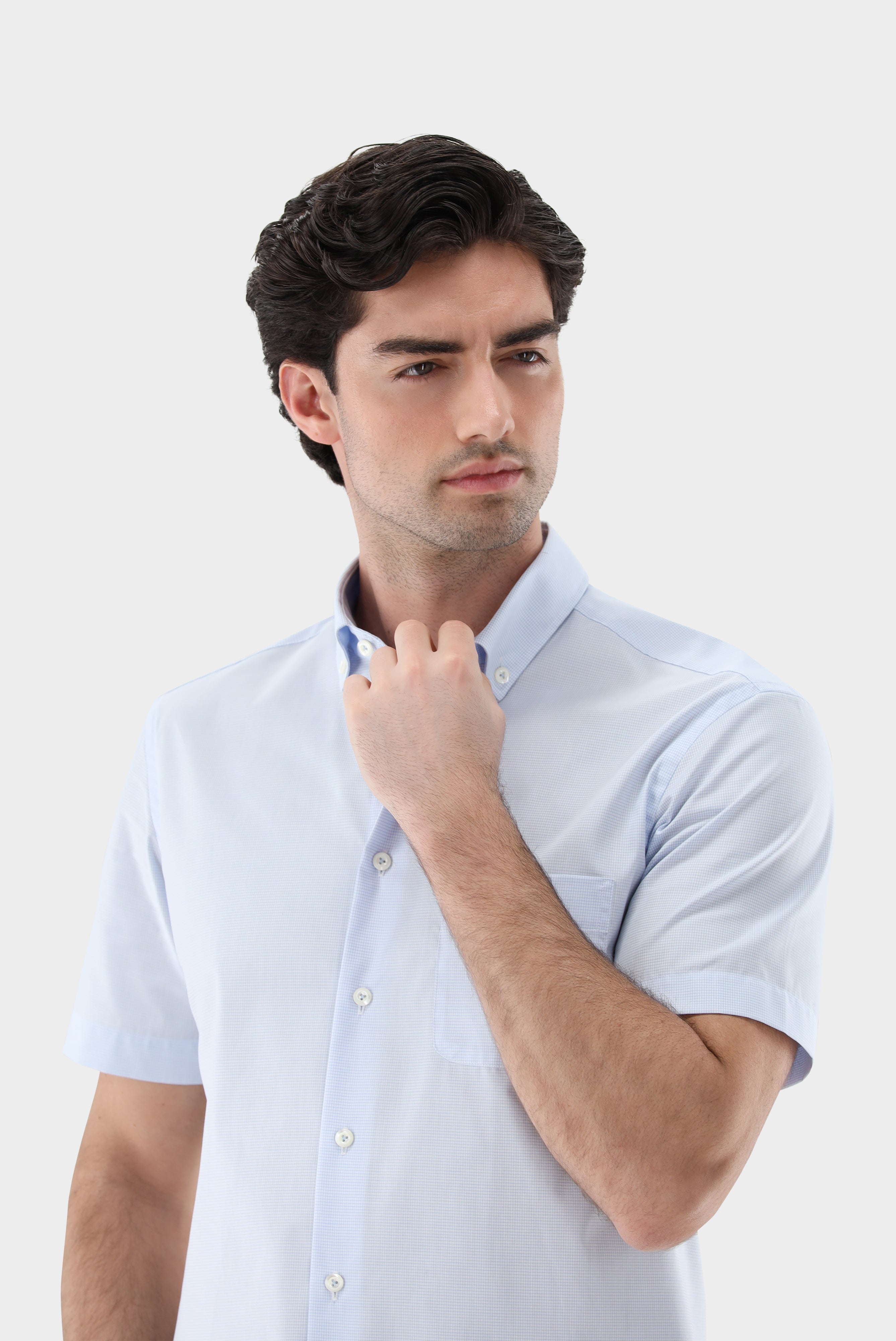 Bügelfreies Kurzarm Hemd | kariert Tailor Fit