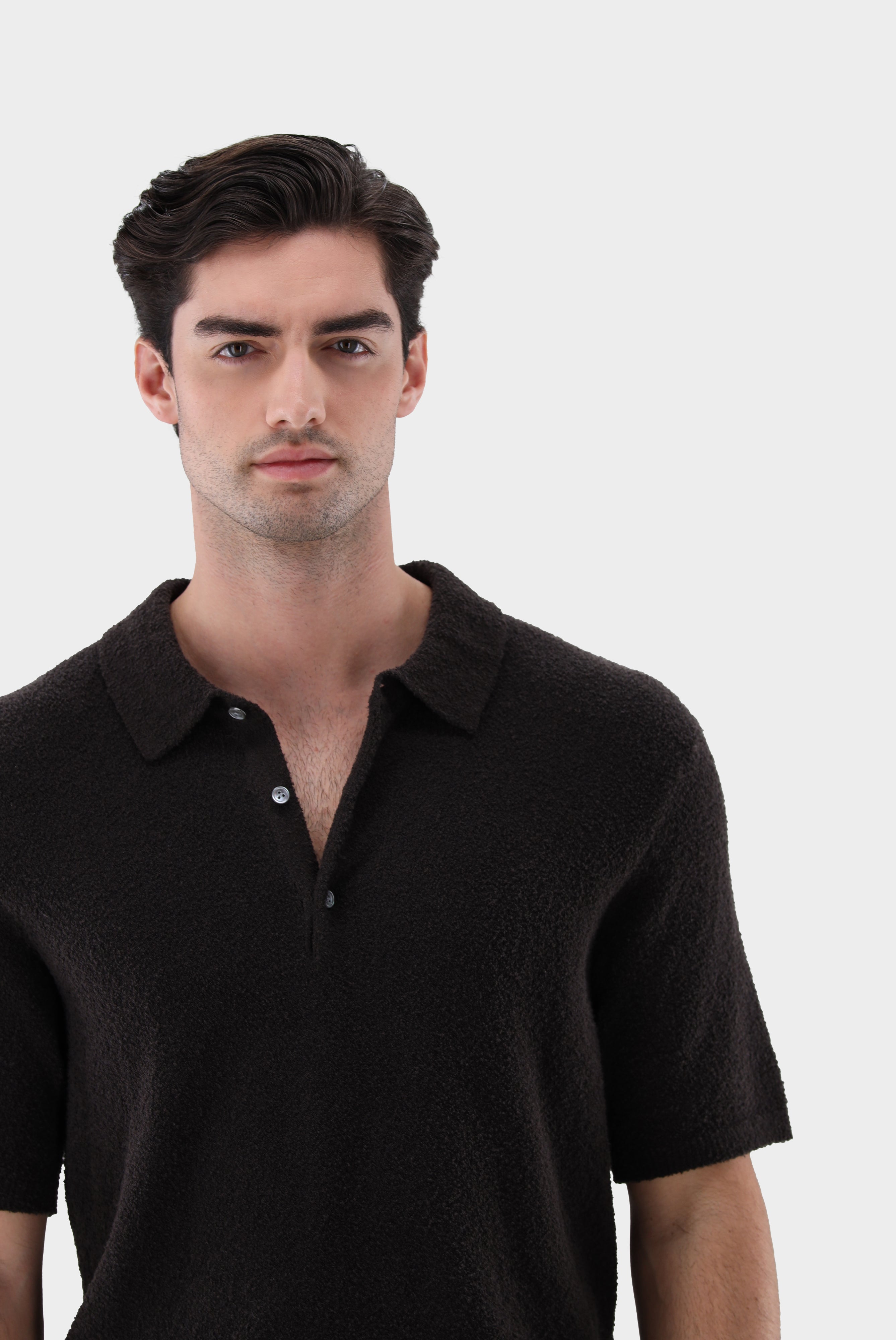 Poloshirt | aus Bouclé-Strick