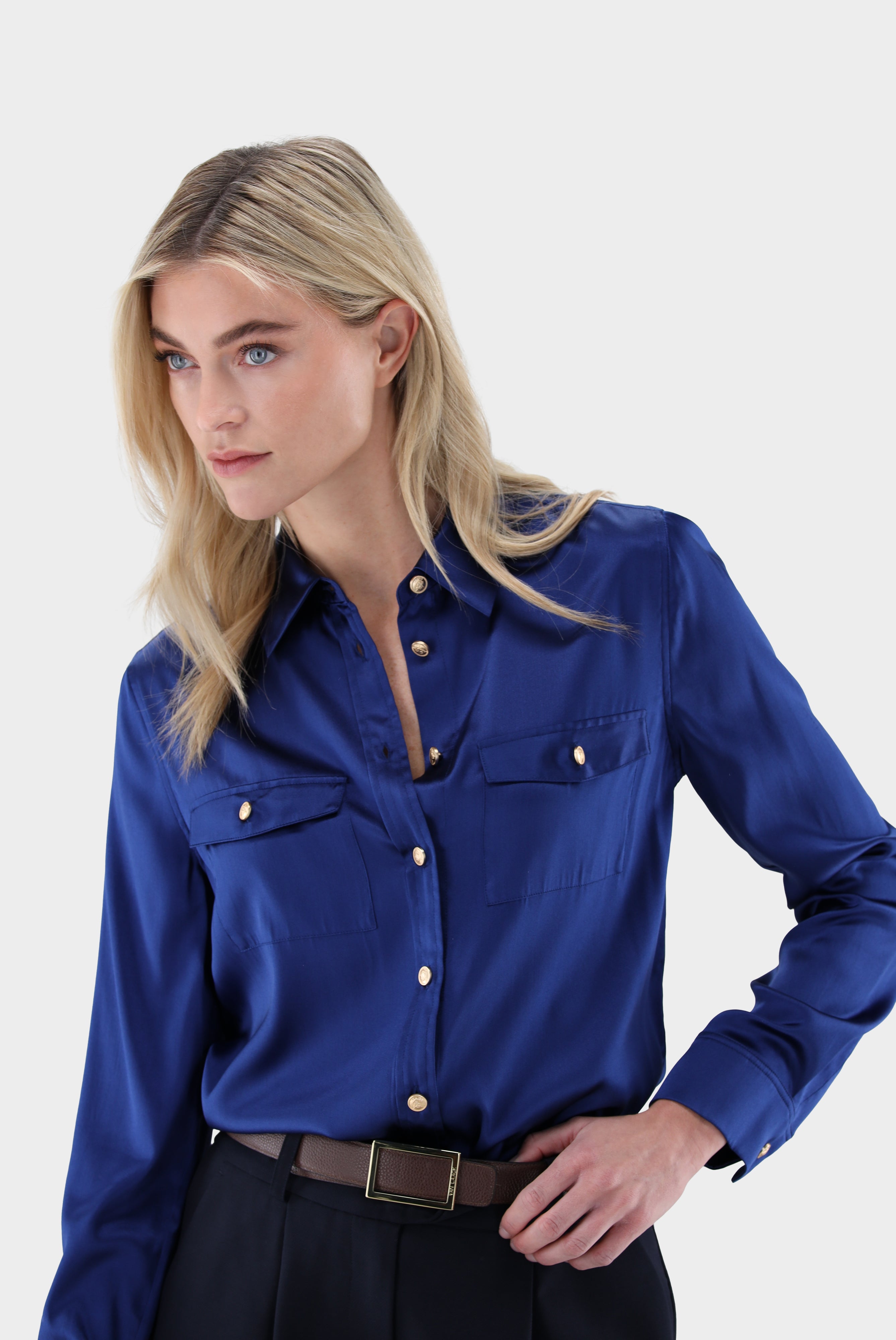 Taillierte | Hemdbluse aus Seide mit Brusttaschen-Hemden & Blusen-Van Laack-OUTLET-ARCHIVIST-ARCHIVE-SALE