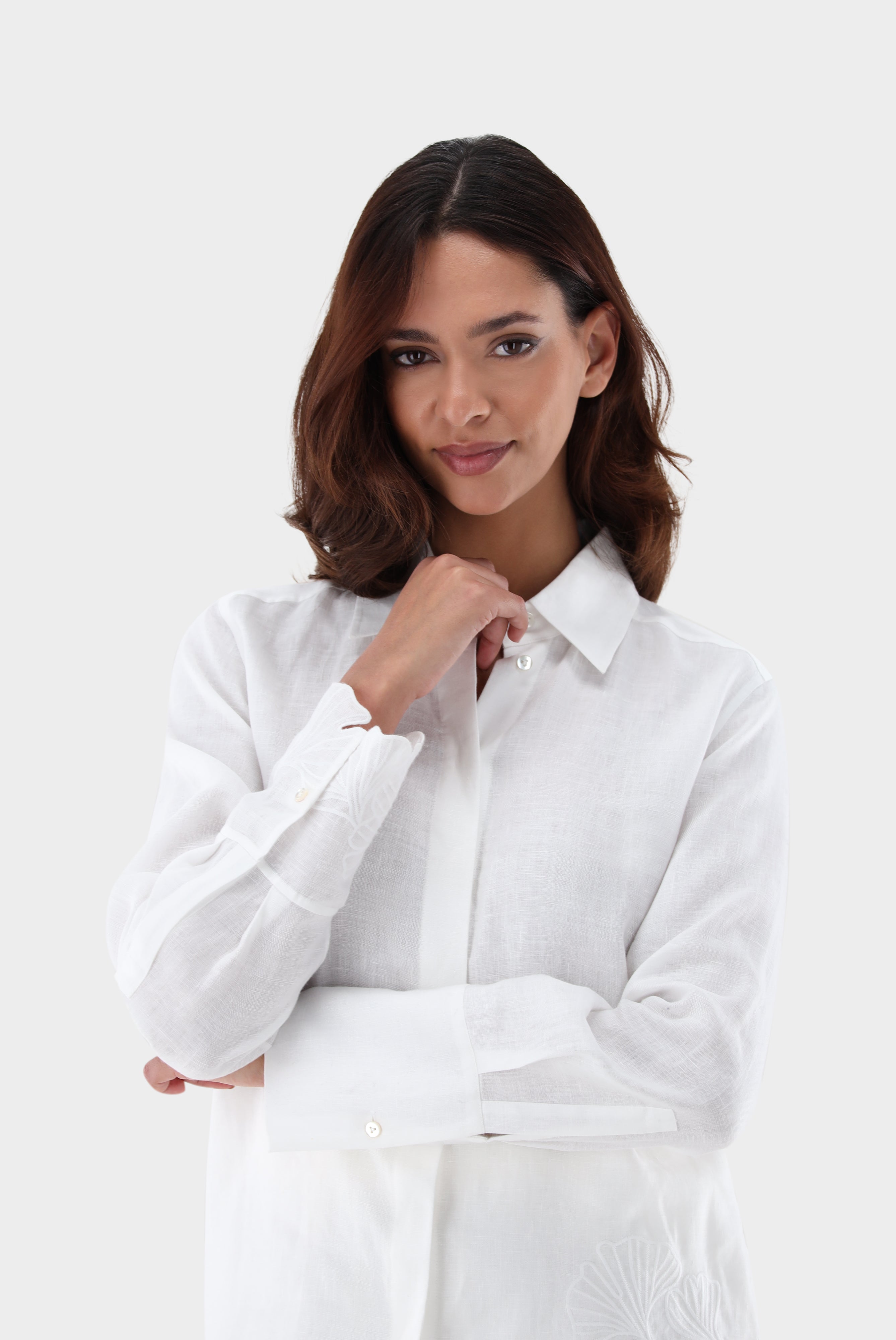 Van Laack-Hemdbluse | mit Ginkgo-Stickerei-Hemden & Blusen-Black-Deal-Outlet-by-ARCHIVIST