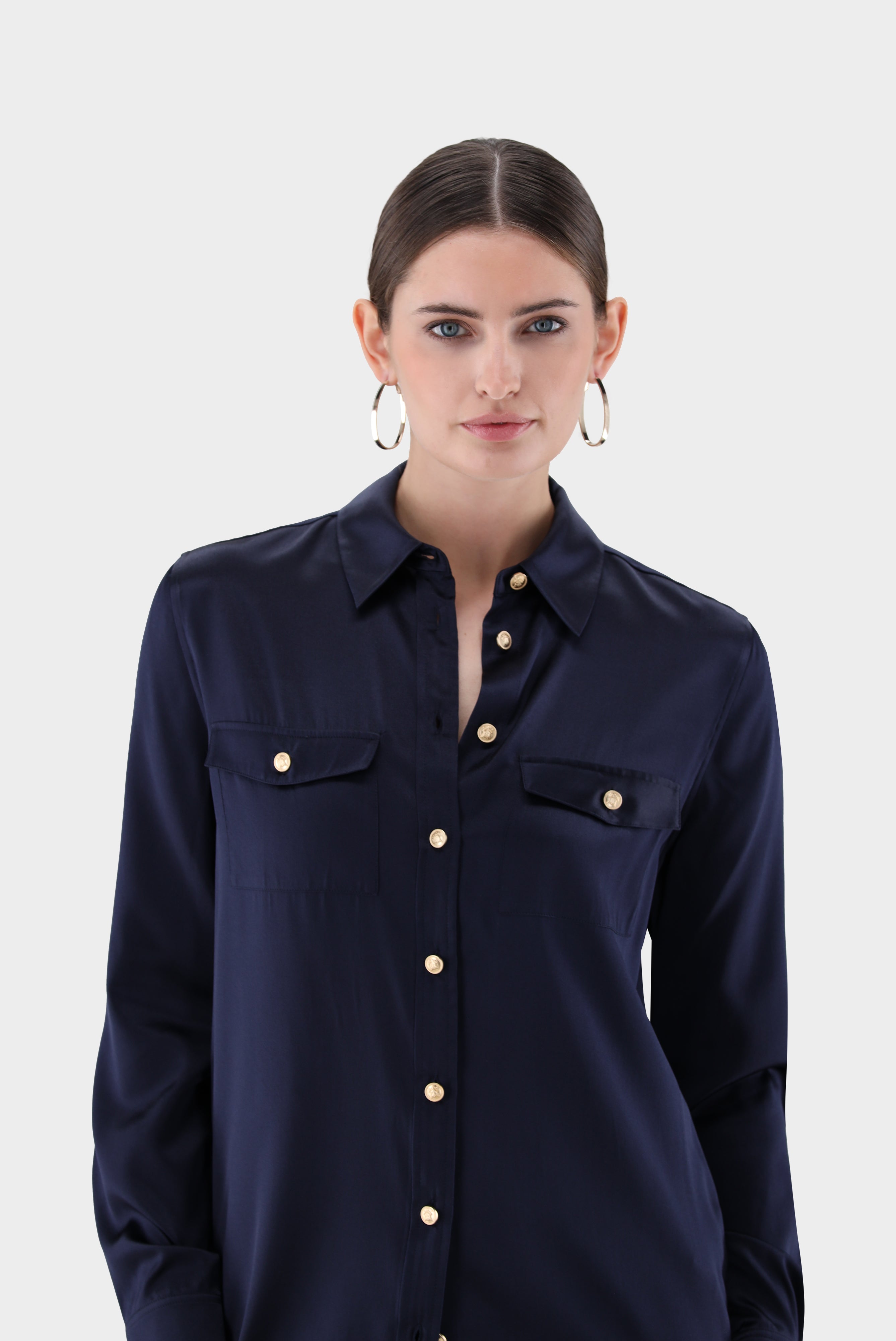 Taillierte | Hemdbluse aus Seide mit Brusttaschen-Hemden & Blusen-Van Laack-OUTLET-ARCHIVIST-ARCHIVE-SALE