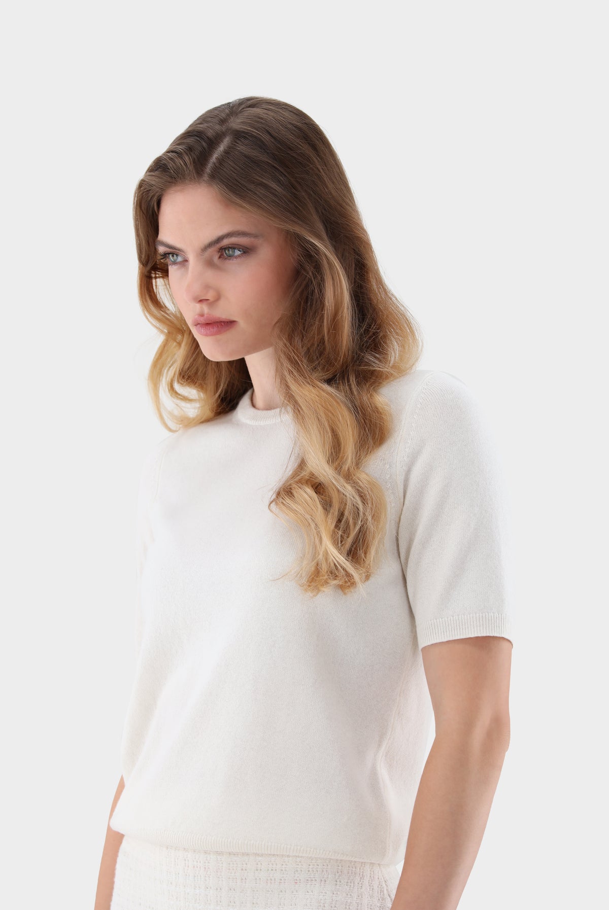 T-Shirt | gestrickt aus Kaschmir-UNDEFINIERT-Van Laack-OUTLET-ARCHIVIST-ARCHIVE-SALE