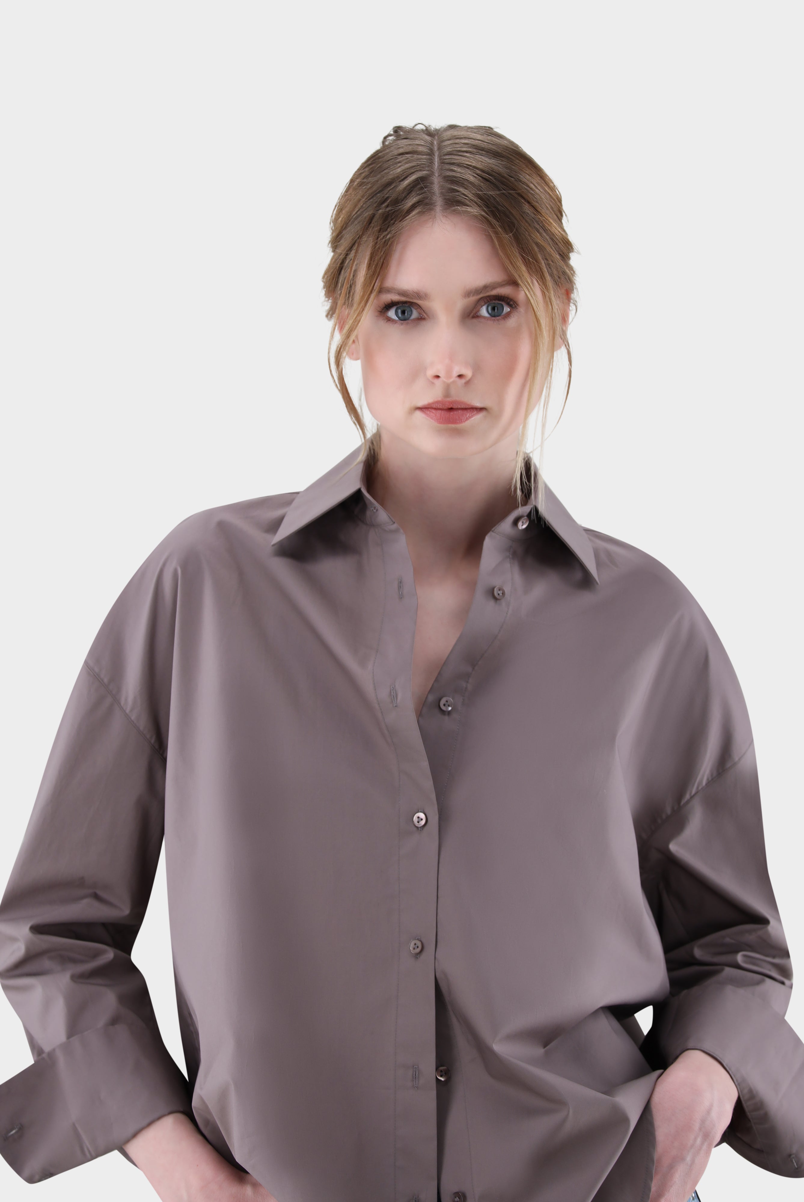 Hemdbluse | mit überschnittenen Schultern