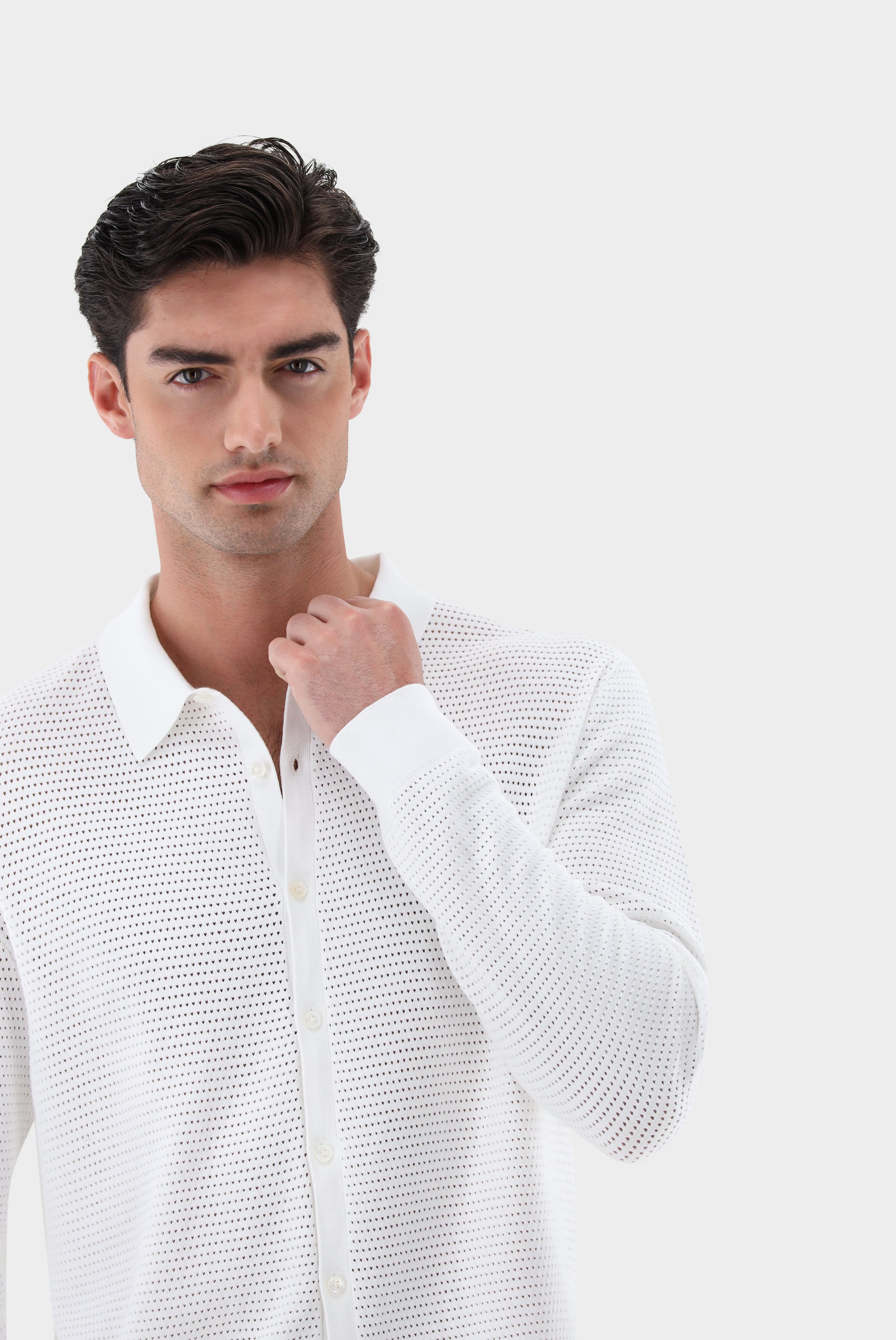 Van Laack-Strickhemd | mit Retro Struktur aus Air Cotton-Hemden & Blusen-Black-Deal-Outlet-by-ARCHIVIST