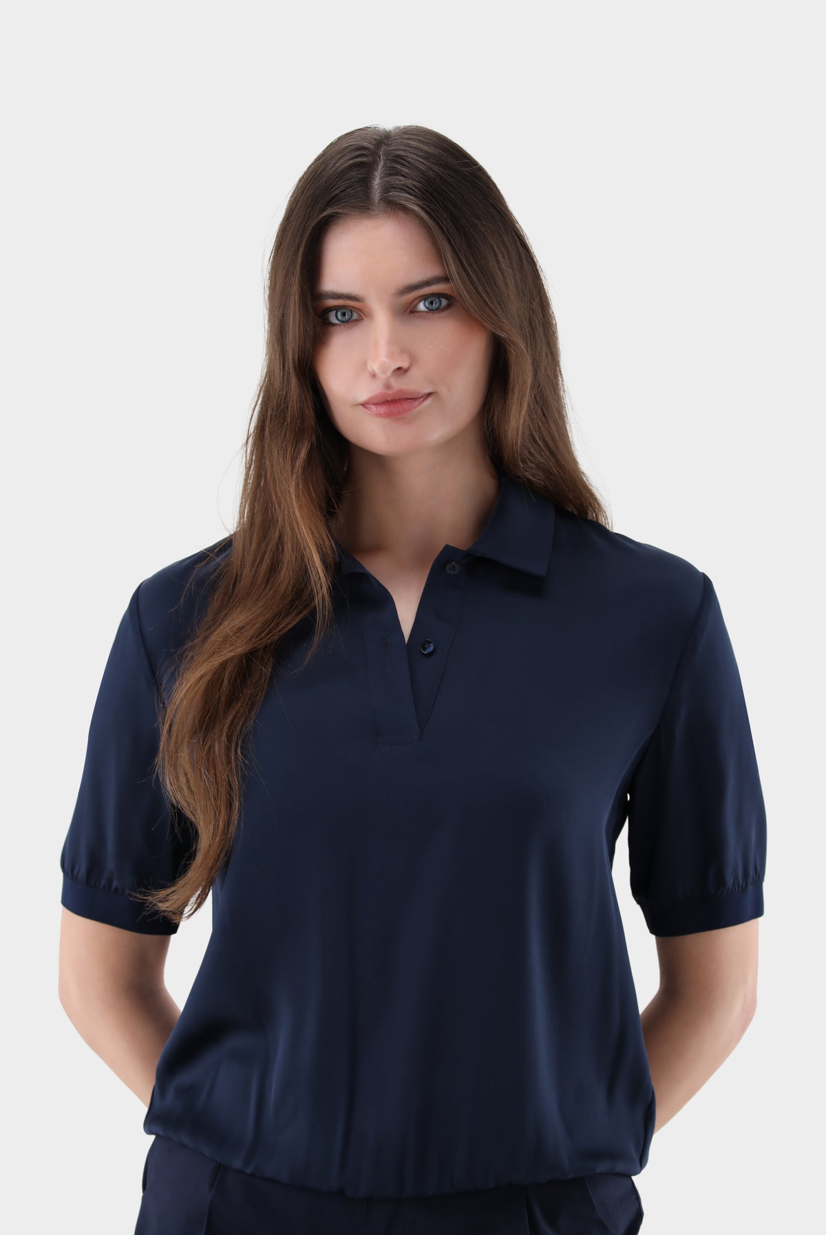 Poloshirt | aus Seidensatin