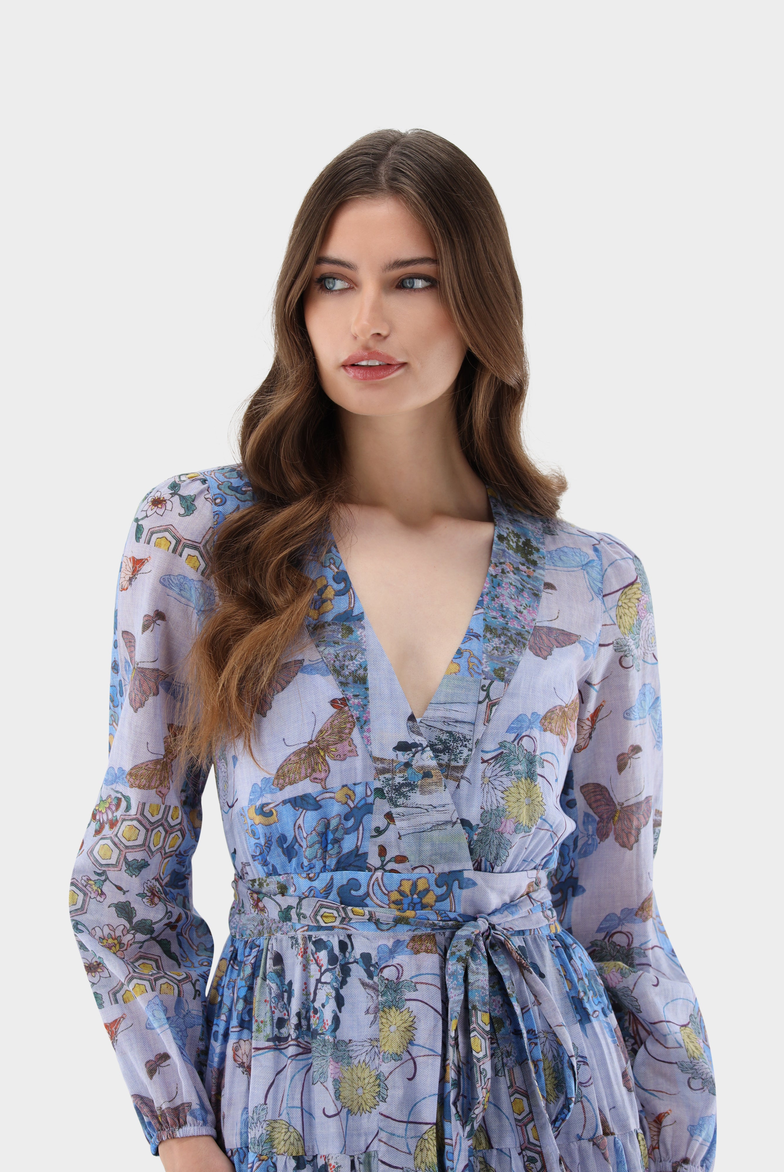 Van Laack-Midi-Wickelkleid | mit Puffärmeln-Kleider & Röcke-Black-Deal-Outlet-by-ARCHIVIST