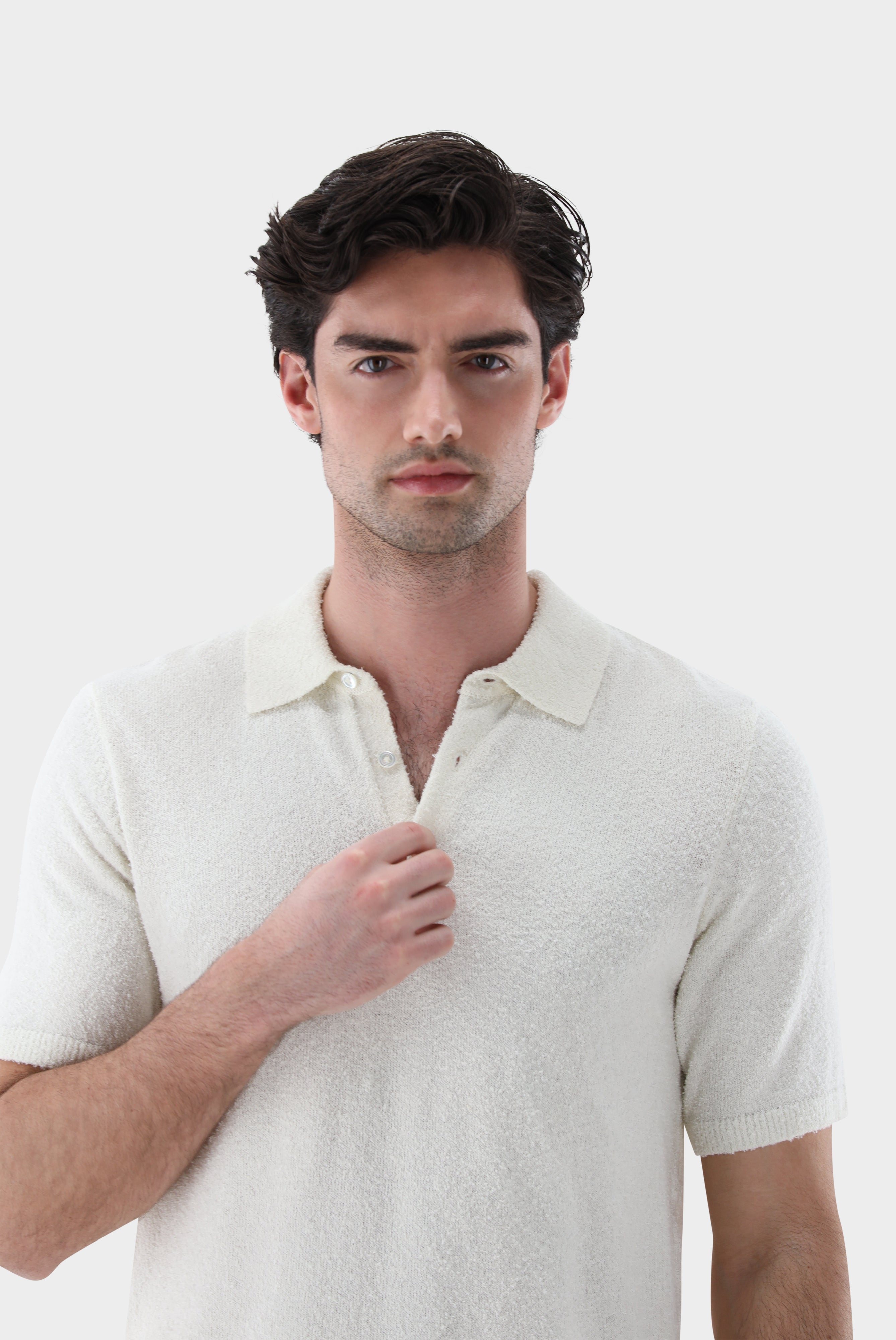 Poloshirt | aus Bouclé-Strick