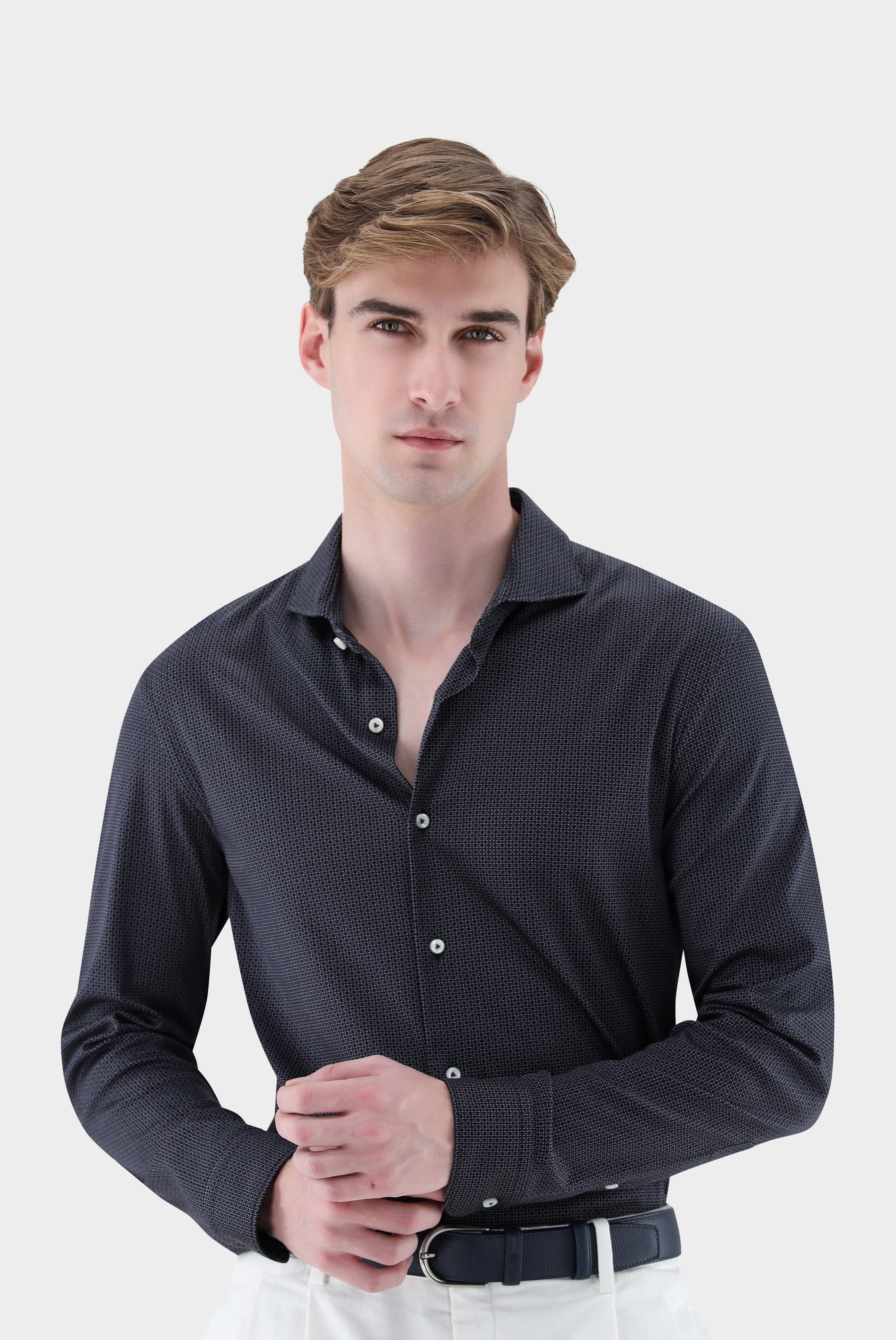 Jerseyhemd | mit Mikro-Druck Tailor Fit