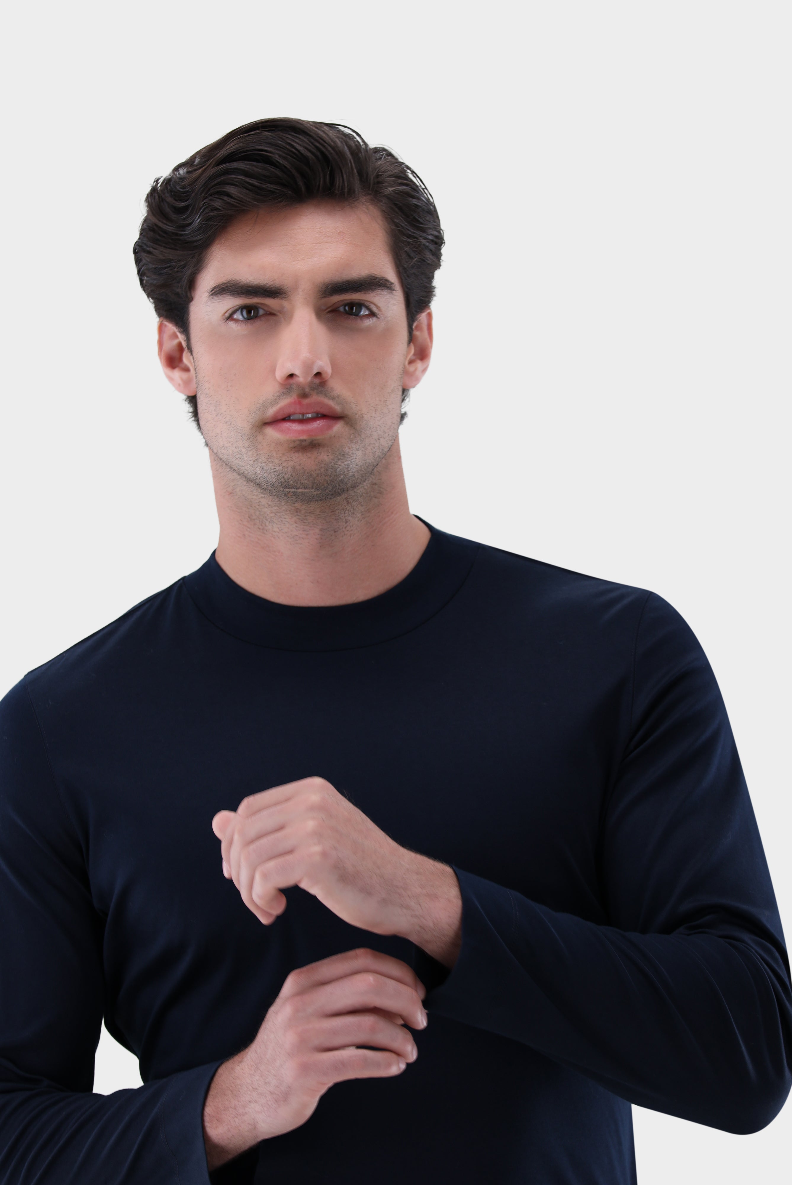 Stehkragenshirt | aus Swiss Cotton