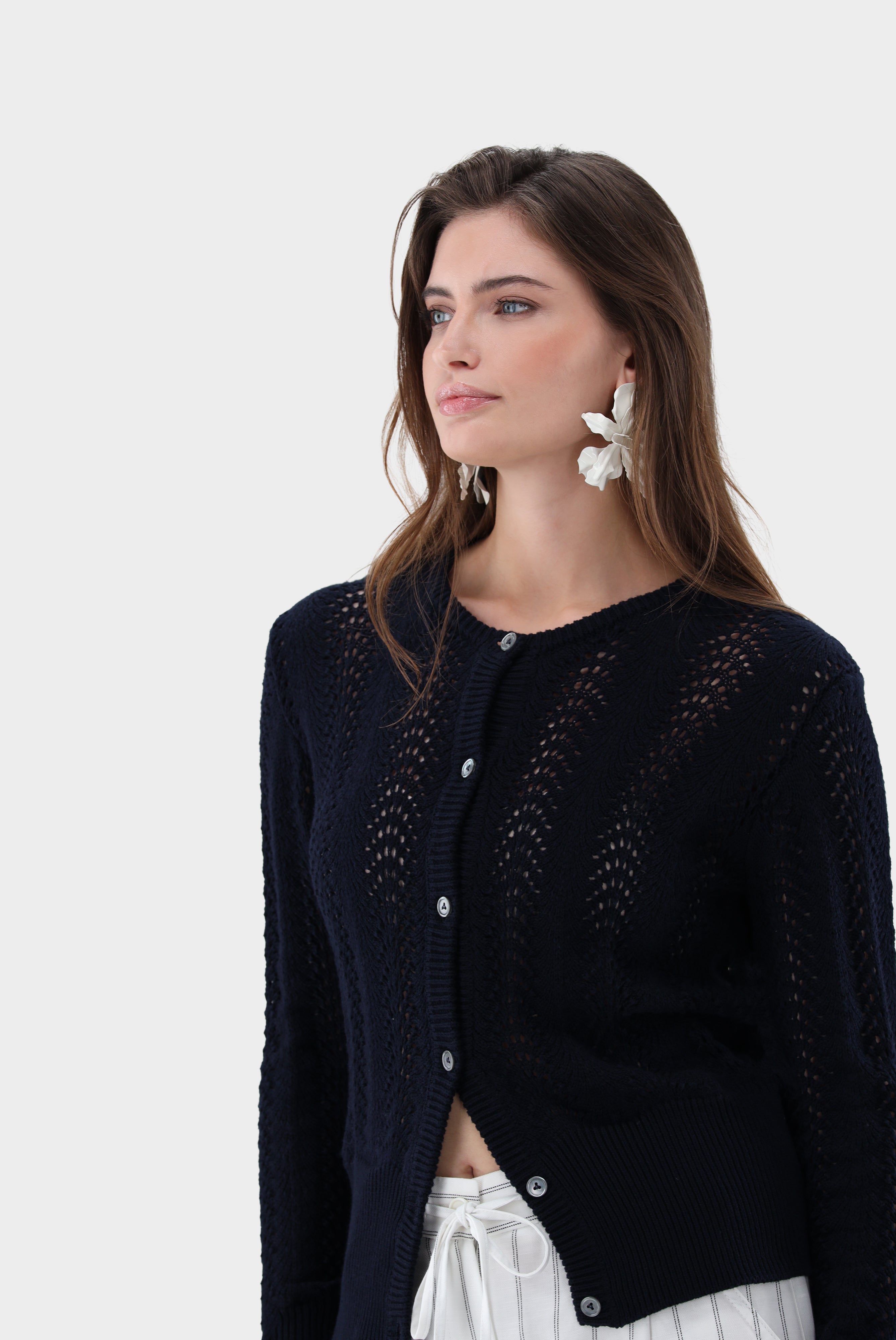 Strickjacke | aus Ajoure Strick mit Kaschmir