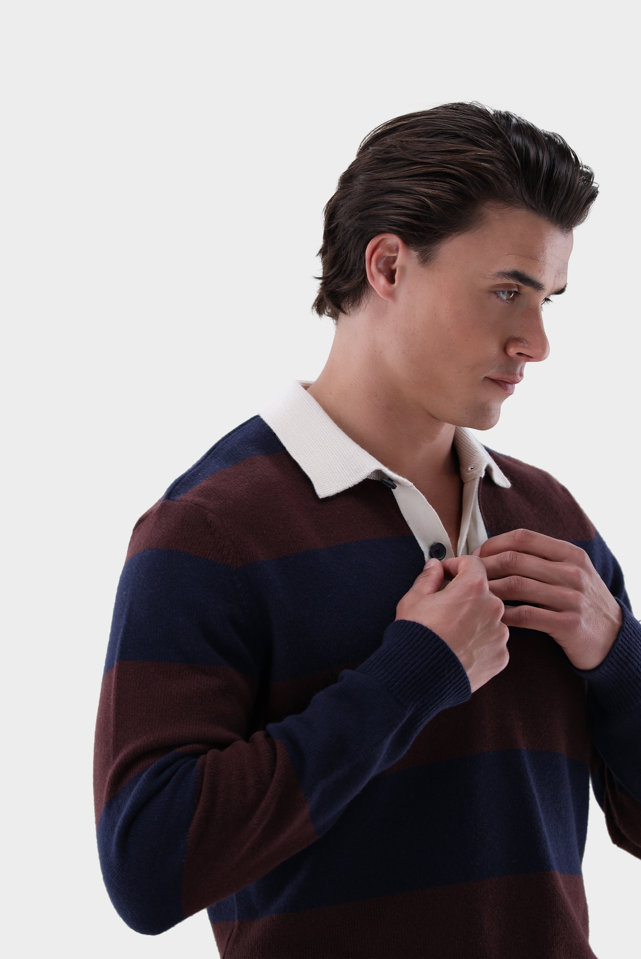 Rugbyshirt | gestrickt mit Kaschmir-Strick & Pullover-Van Laack-OUTLET-ARCHIVIST-ARCHIVE-SALE