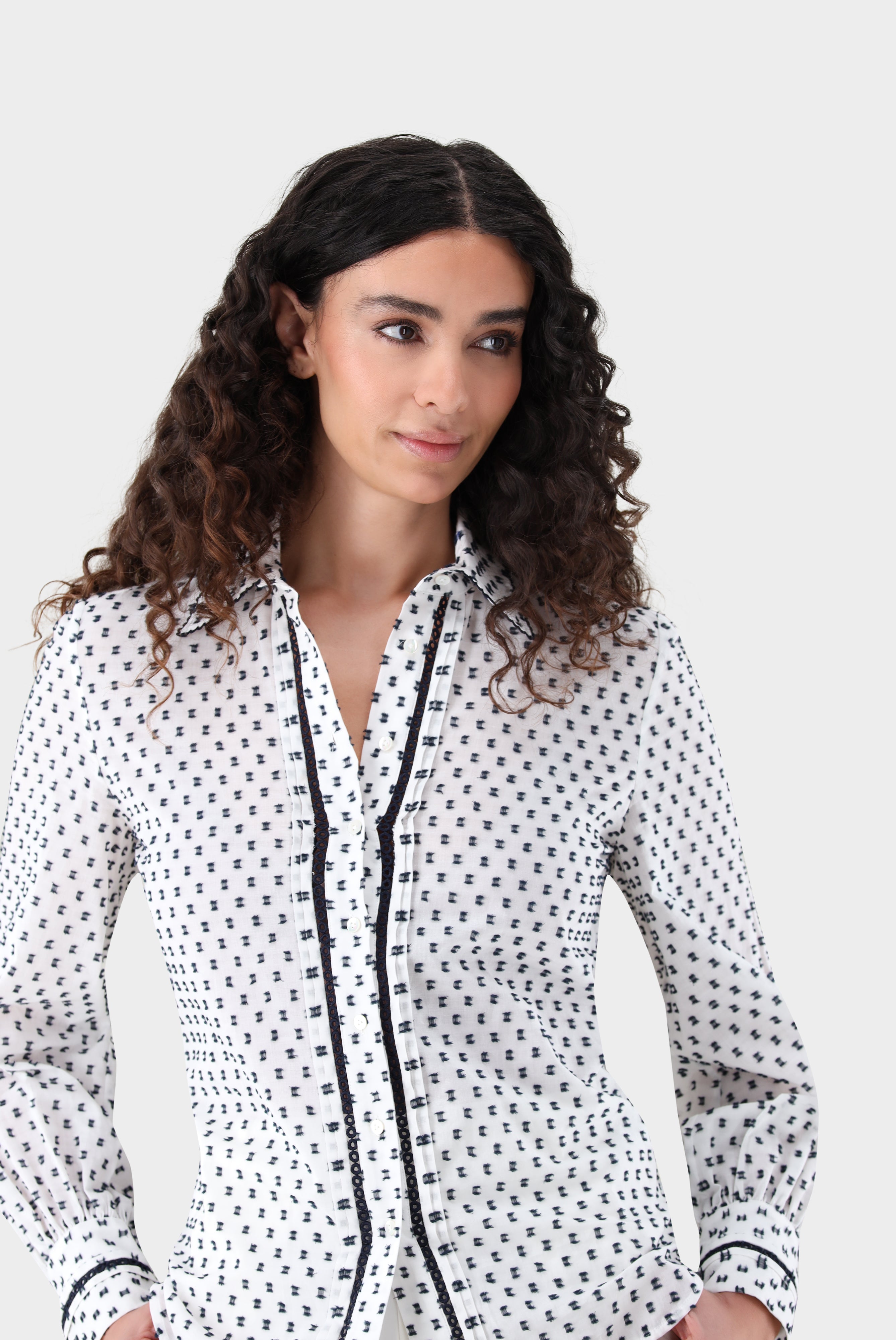 Hemdbluse | aus Bauwoll-Plumetis mit Spitzeneinsätzen-Hemden & Blusen-Van Laack-OUTLET-ARCHIVIST-ARCHIVE-SALE