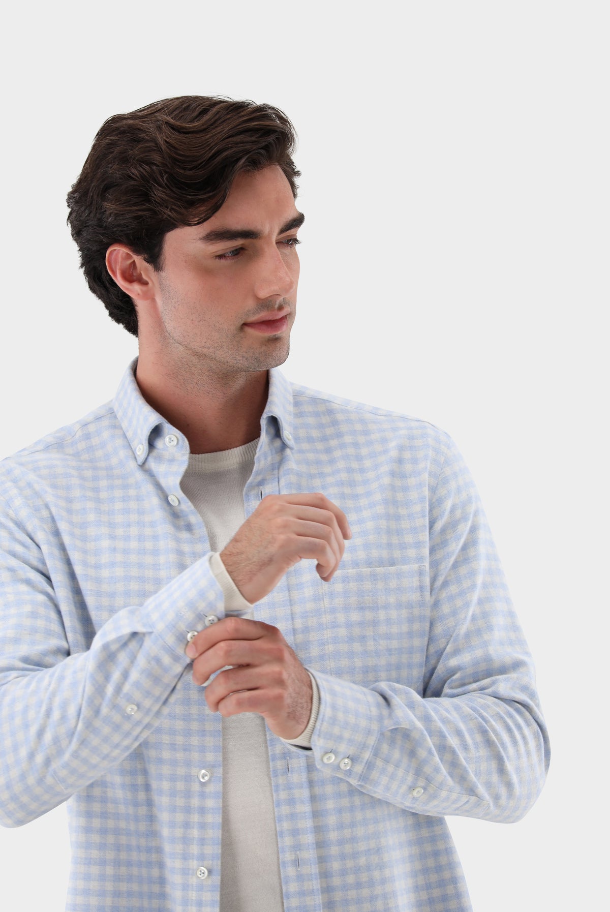 Flanellhemd | kariert Tailor Fit-Hemden & Blusen-Van Laack-OUTLET-ARCHIVIST-ARCHIVE-SALE