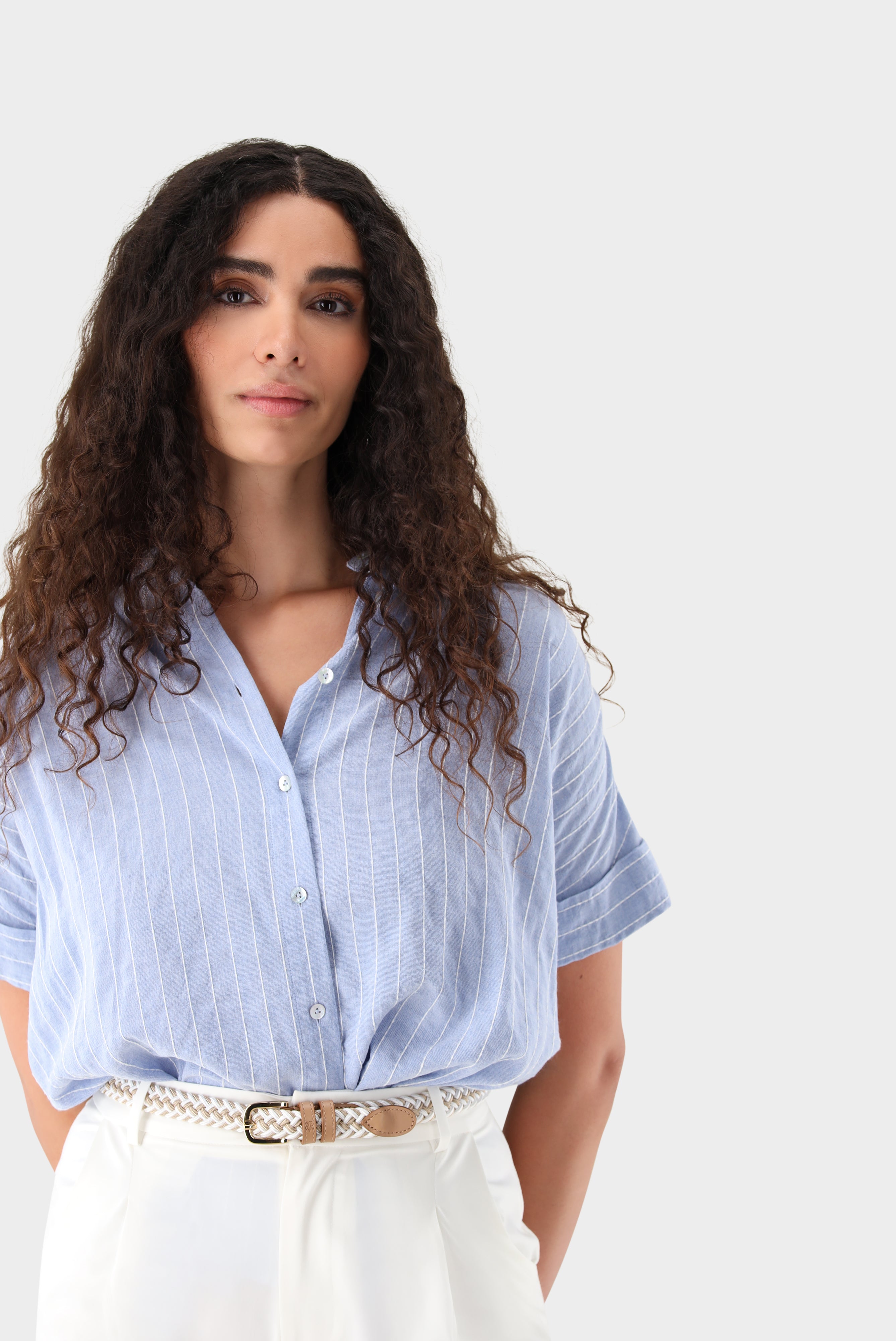 Kurzarm Hemdbluse | mit lockerem Schnitt
