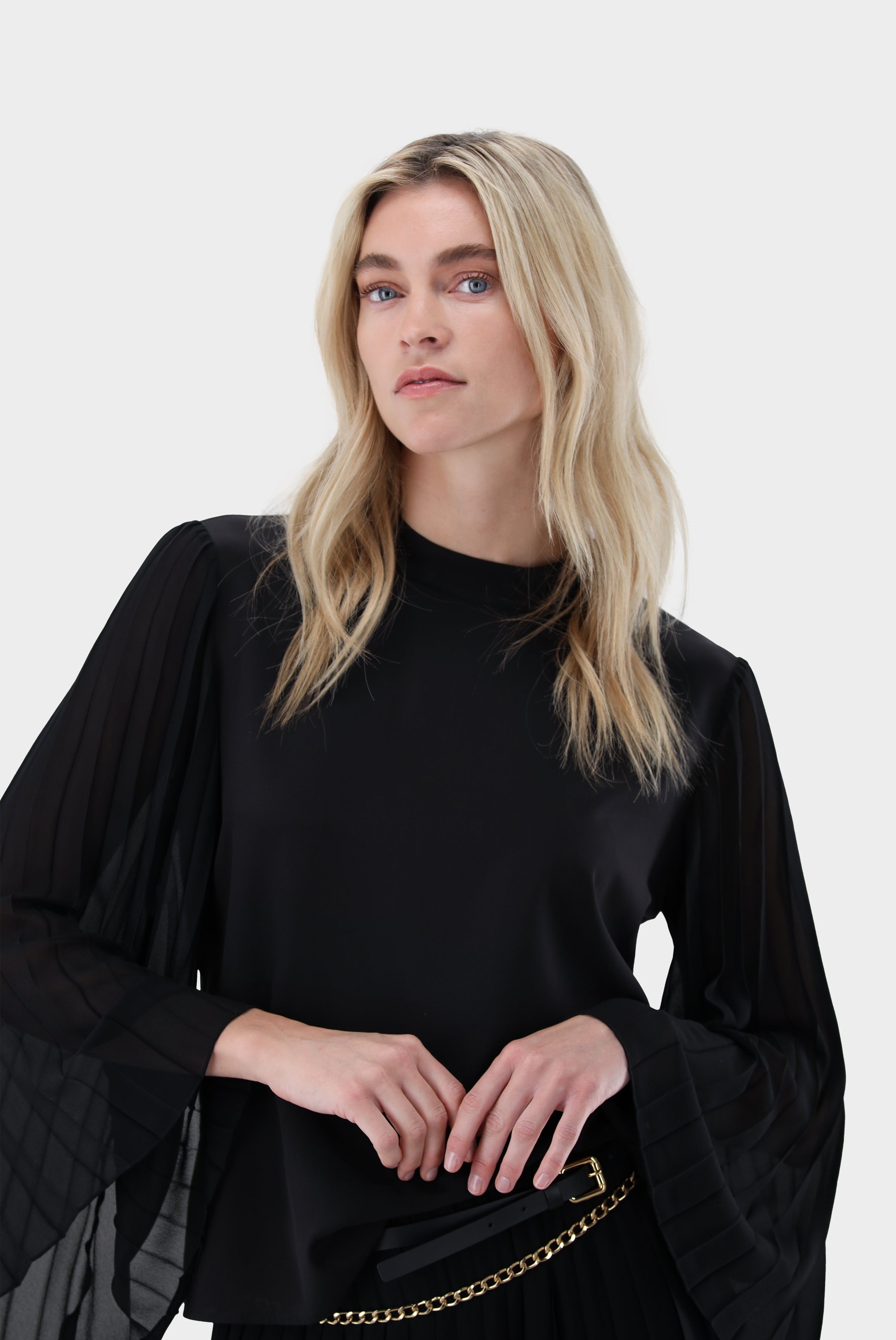 Bluse | mit plissierten Ärmeln