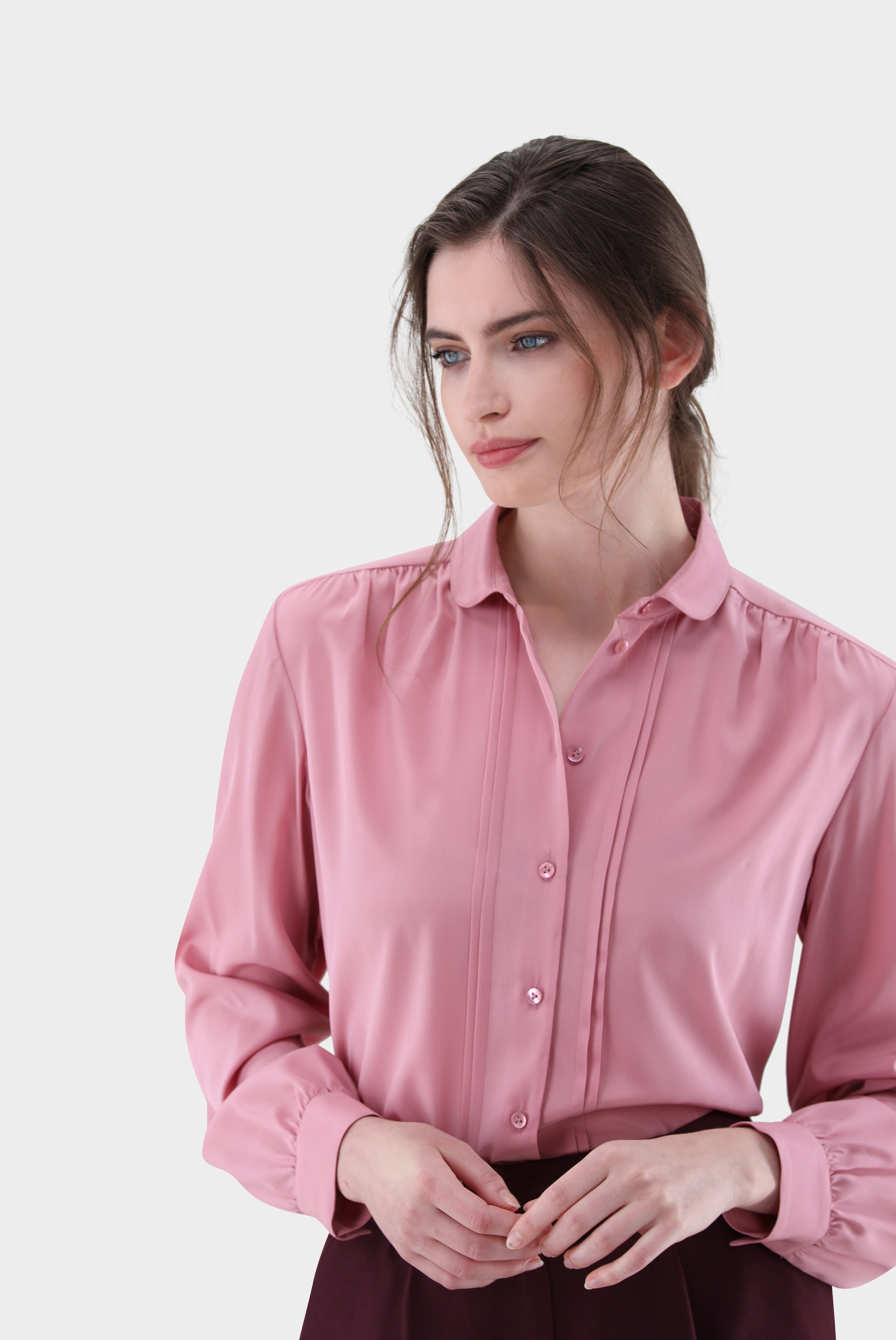 Bluse | aus Seide mit Raffungen-Hemden & Blusen-Van Laack-OUTLET-ARCHIVIST-ARCHIVE-SALE