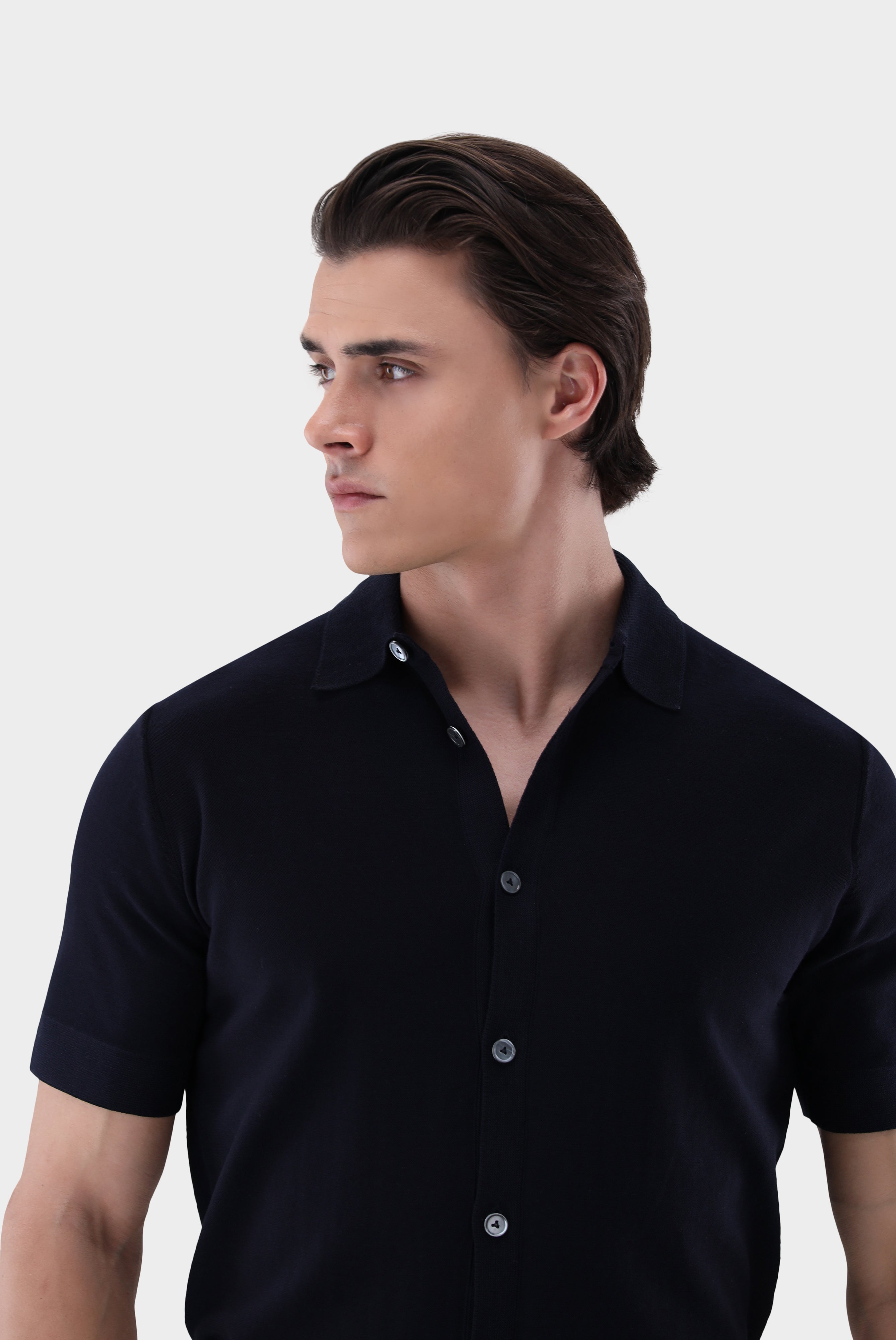 Strickhemd | mit kurzarm aus Air Cotton