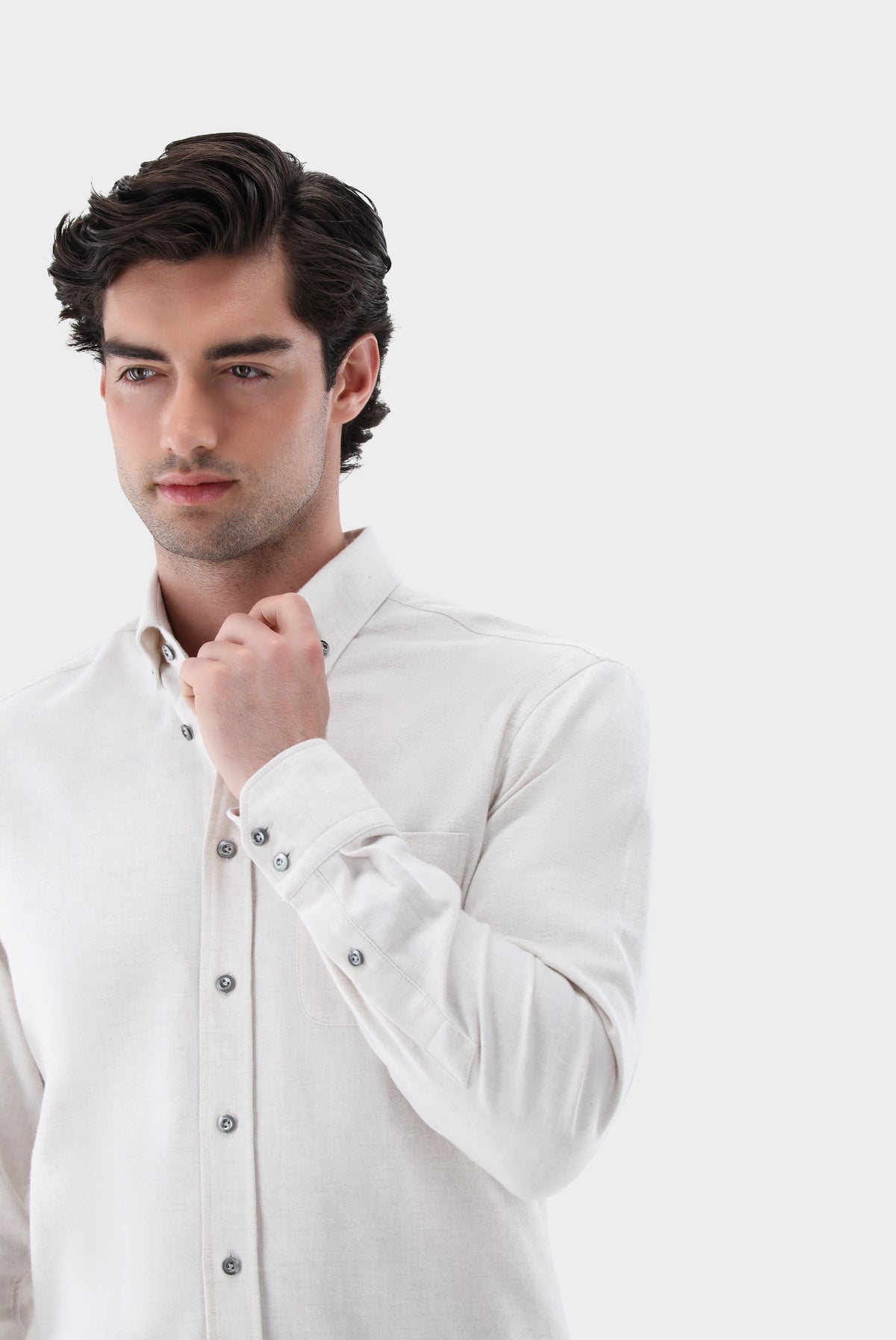 Flanellhemd | mit Button-Down-Kragen