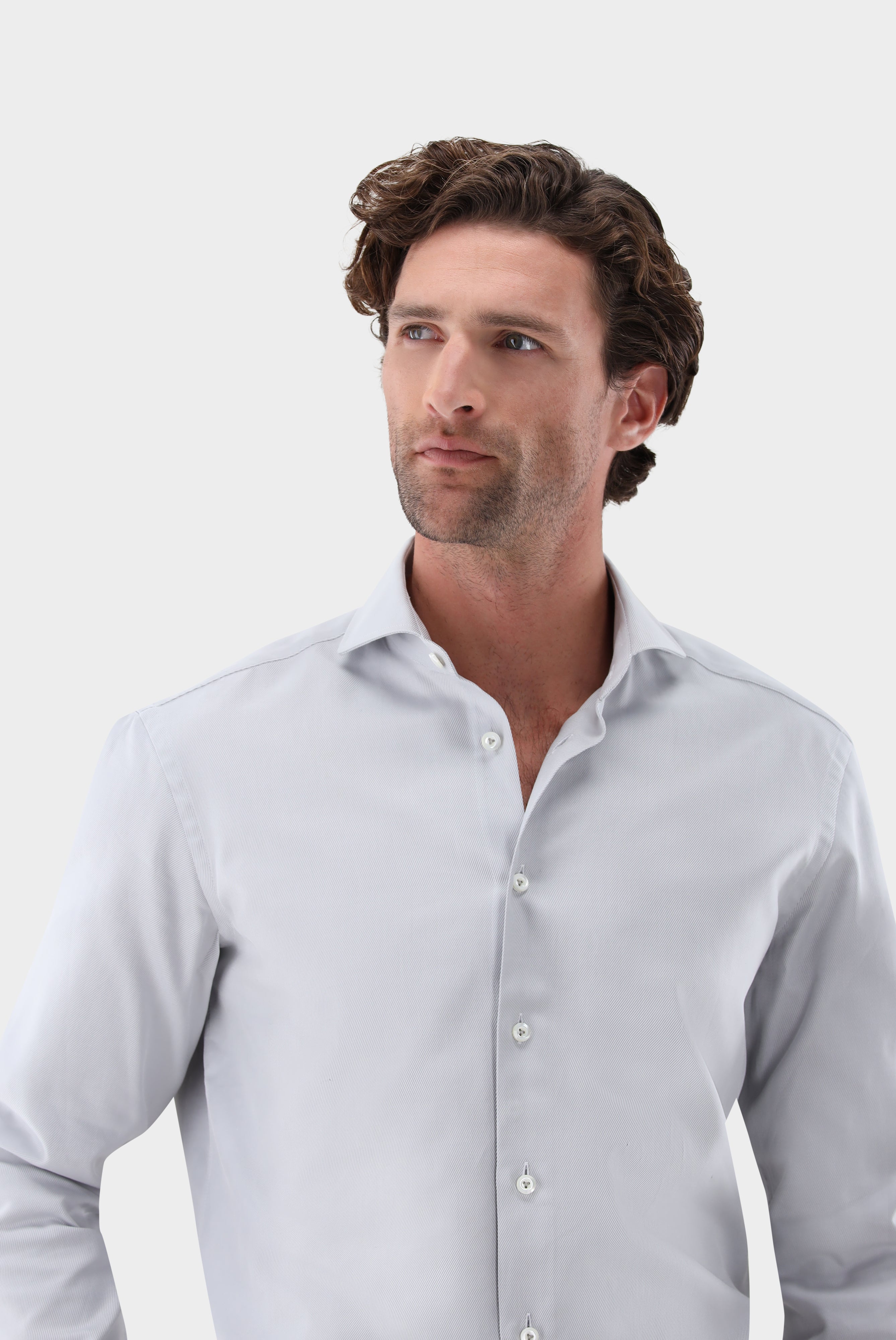 Twill Hemd | mit Haifischkragen