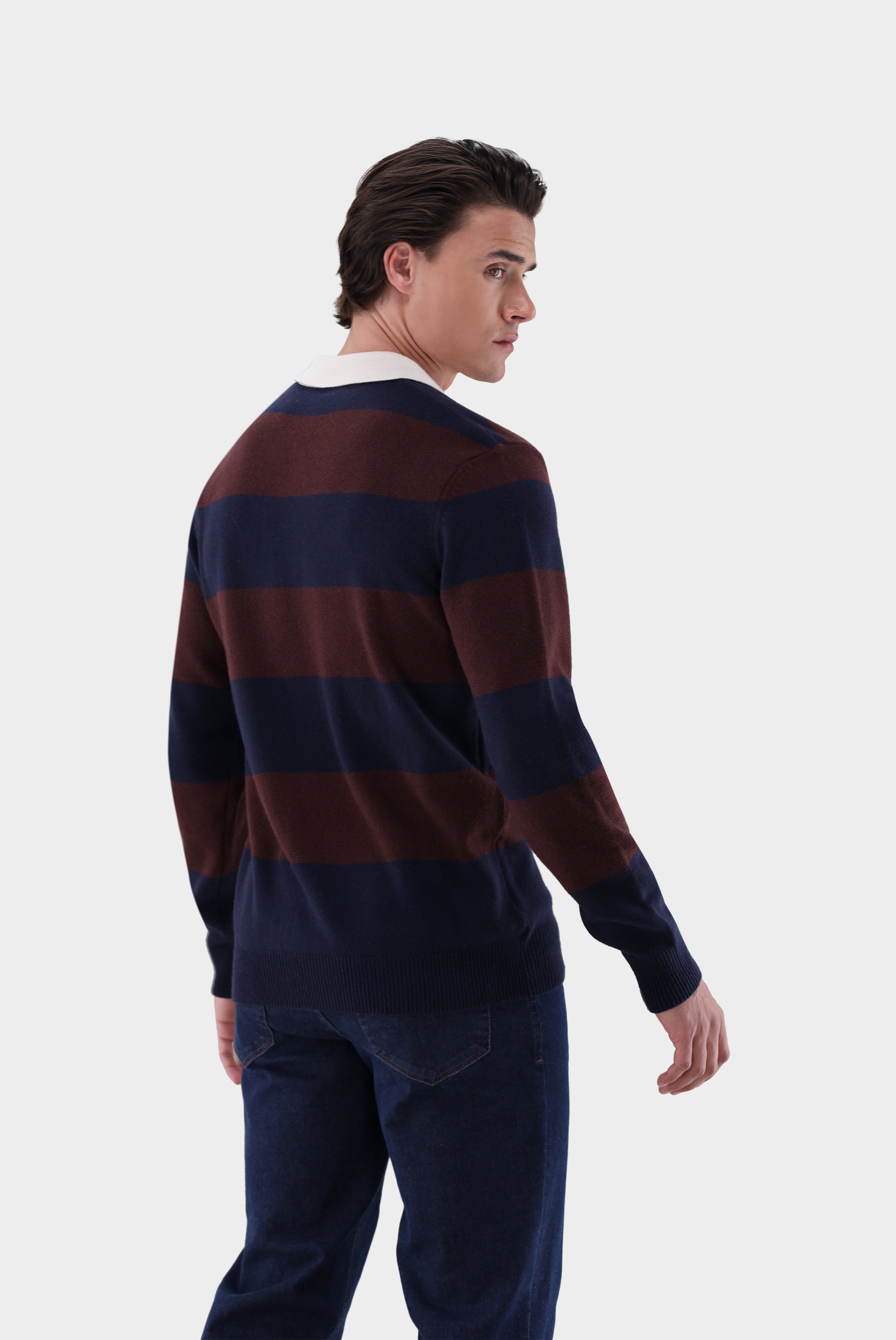 Rugbyshirt | gestrickt mit Kaschmir-Strick & Pullover-Van Laack-OUTLET-ARCHIVIST-ARCHIVE-SALE