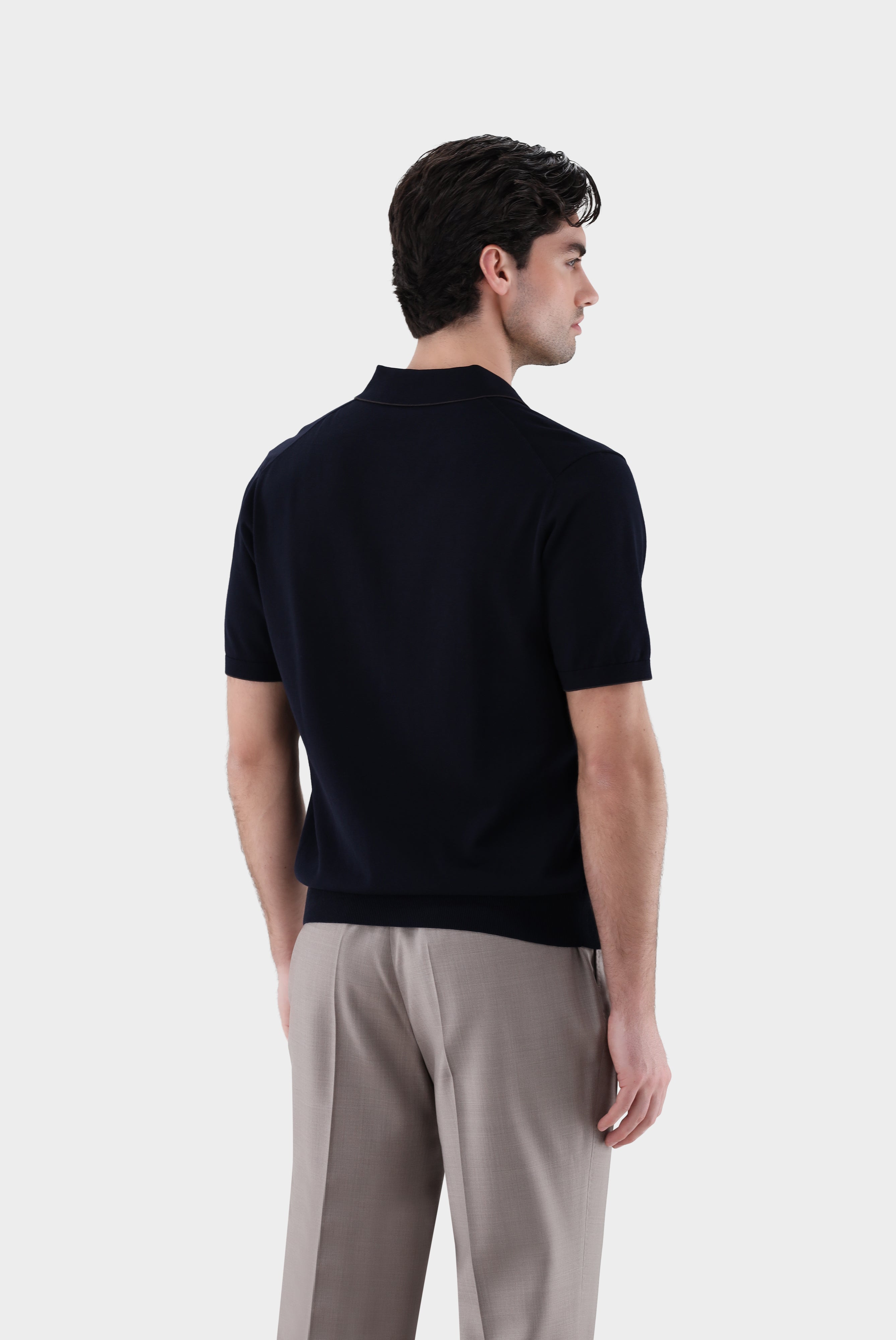 Strick Poloshirt mit Detail | aus Air Cotton