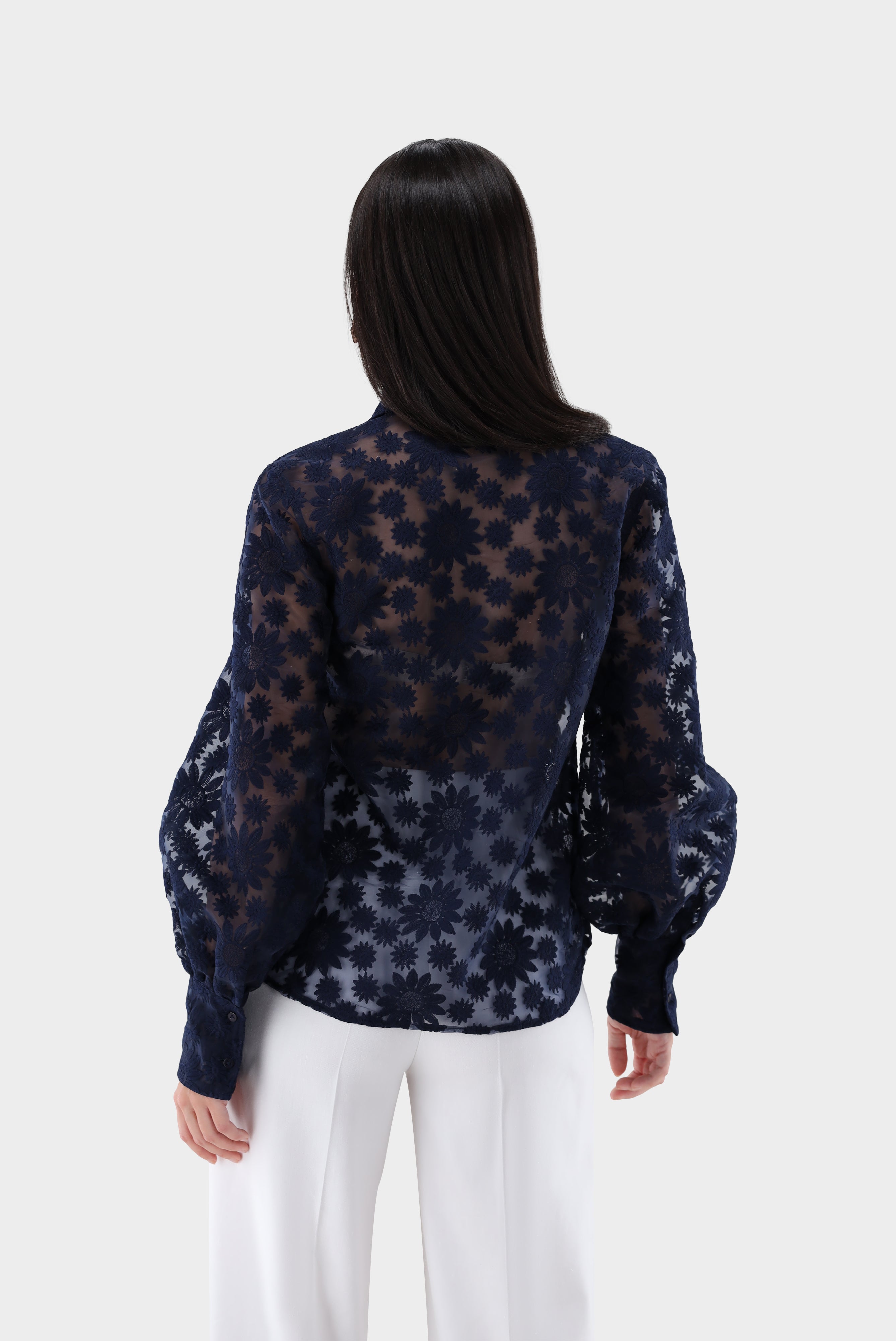 Hemdbluse | mit Blousonärmeln und besticktem Organza-Hemden & Blusen-Van Laack-OUTLET-ARCHIVIST-ARCHIVE-SALE