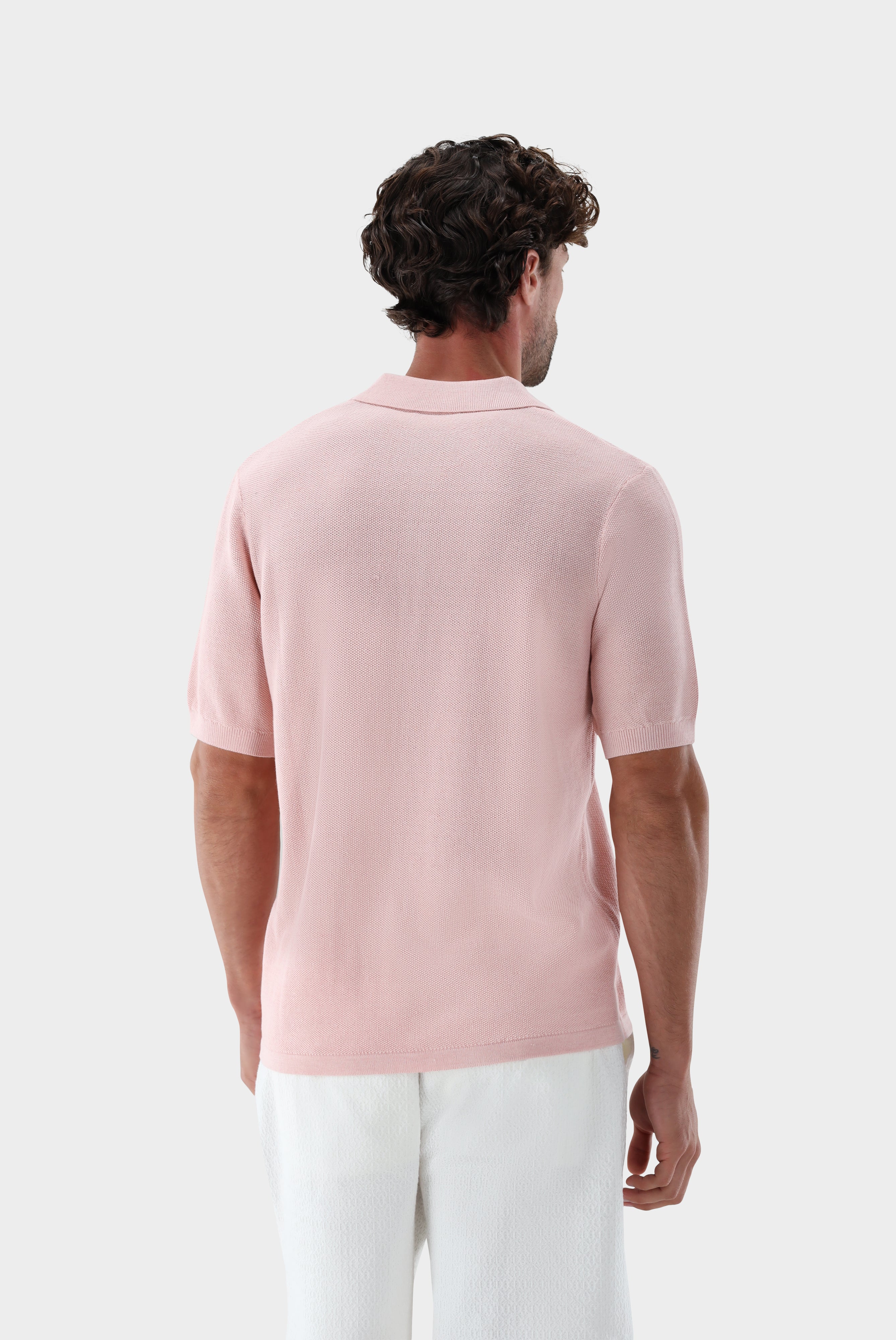 Strick-Poloshirt | mit Reiskorn Optik