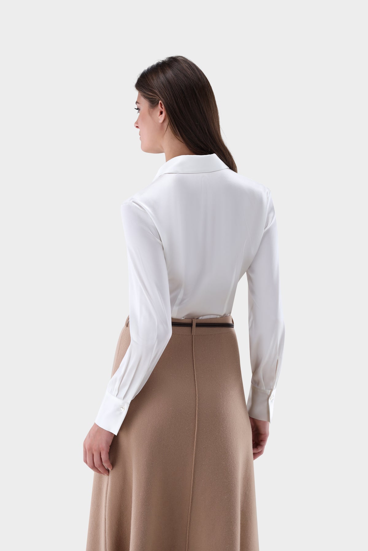 Hemdbluse | tailliert aus Seidensatin-Stretch-Hemden & Blusen-Van Laack-OUTLET-ARCHIVIST-ARCHIVE-SALE