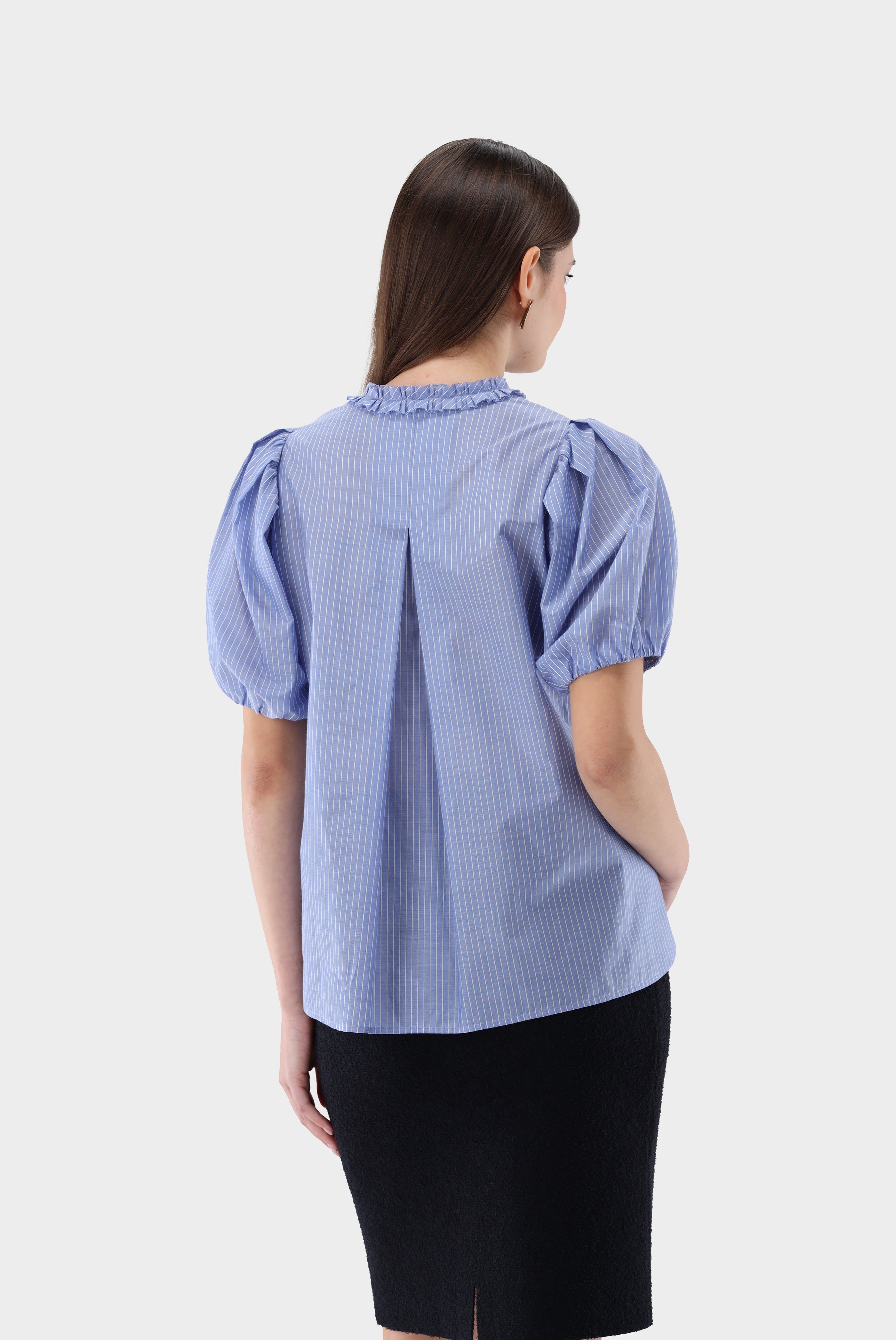 Kurzarm Bluse | mit Rüschen-Hemden & Blusen-Van Laack-OUTLET-ARCHIVIST-ARCHIVE-SALE