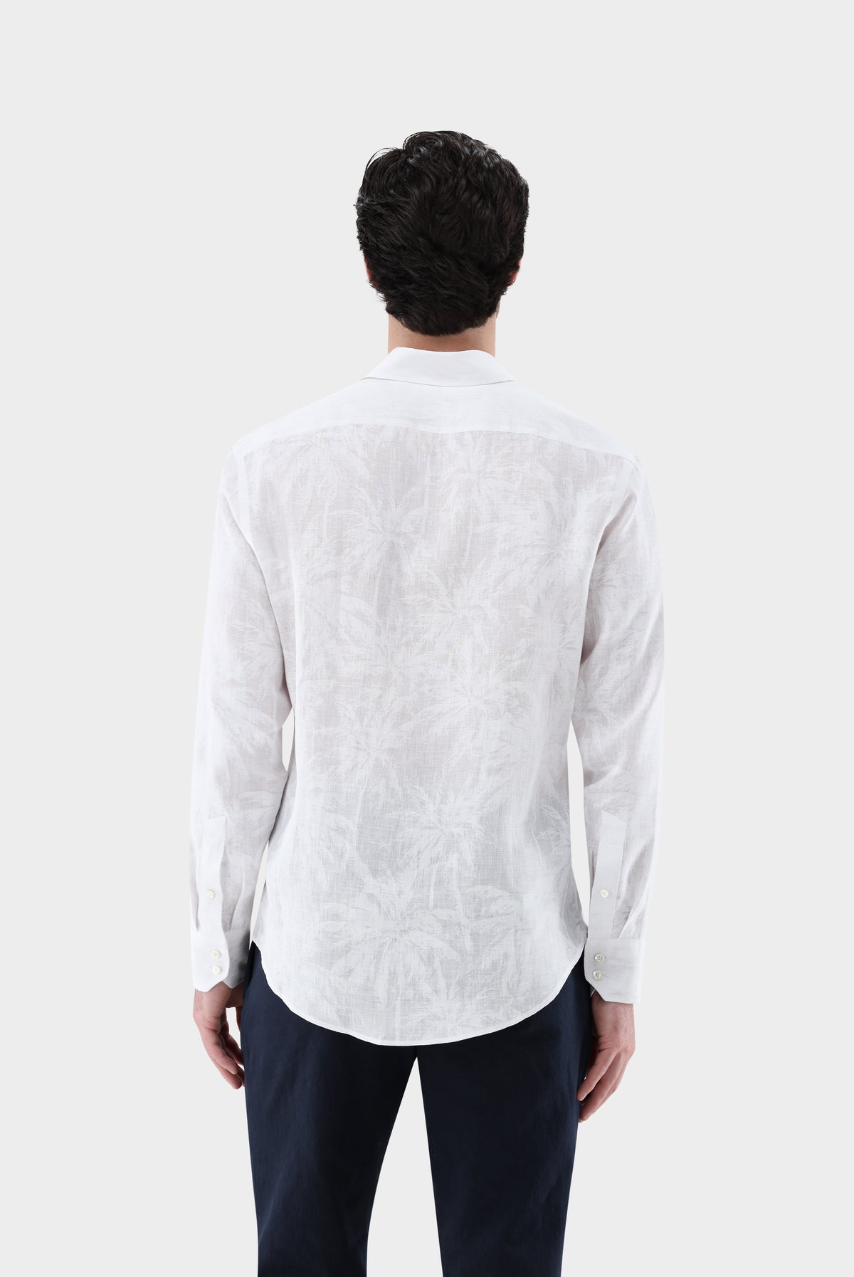 Leinenhemd | mit Ton-in-Ton Druck Tailor Fit