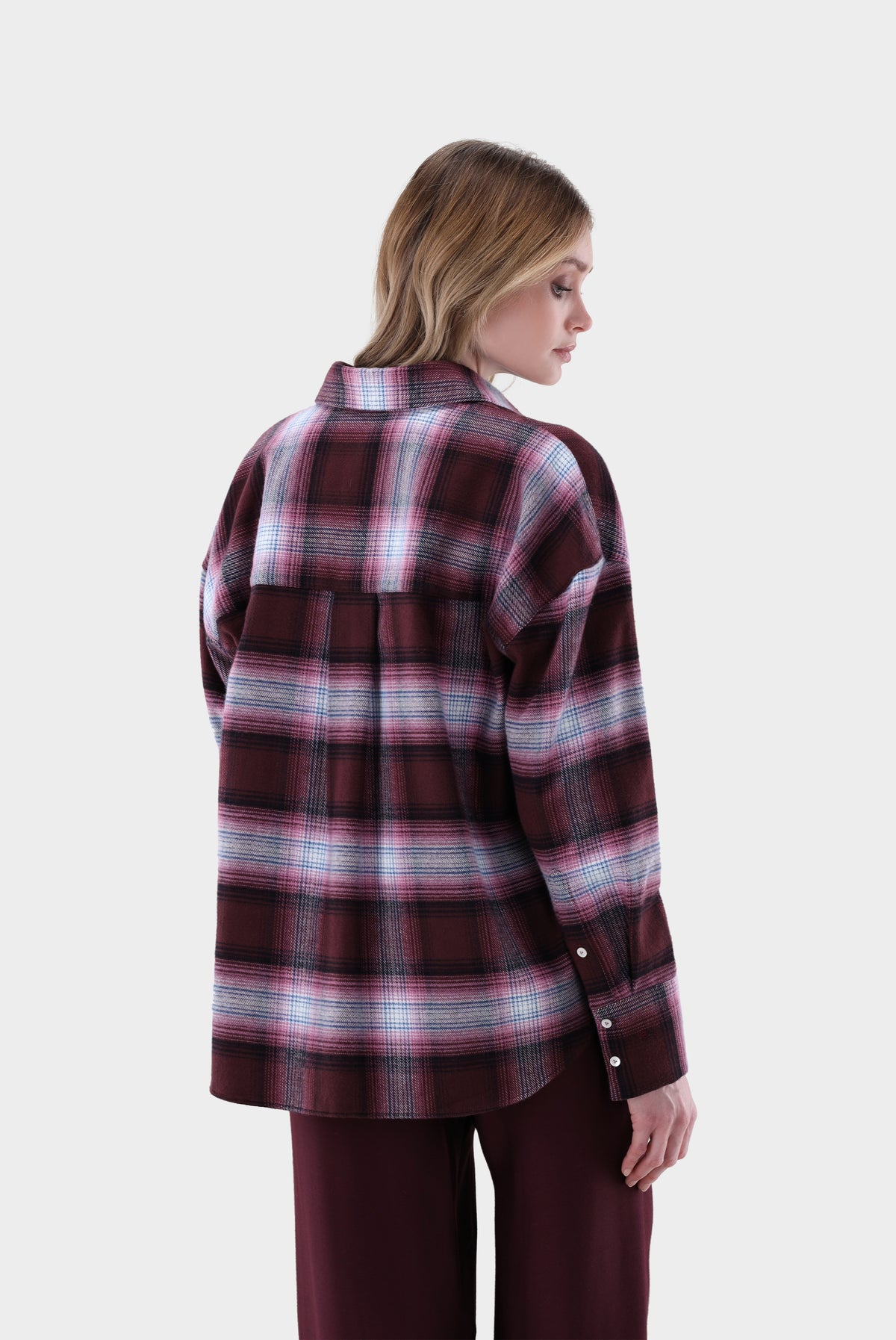 Hemdbluse | kariert aus Flanell-Hemden & Blusen-Van Laack-OUTLET-ARCHIVIST-ARCHIVE-SALE