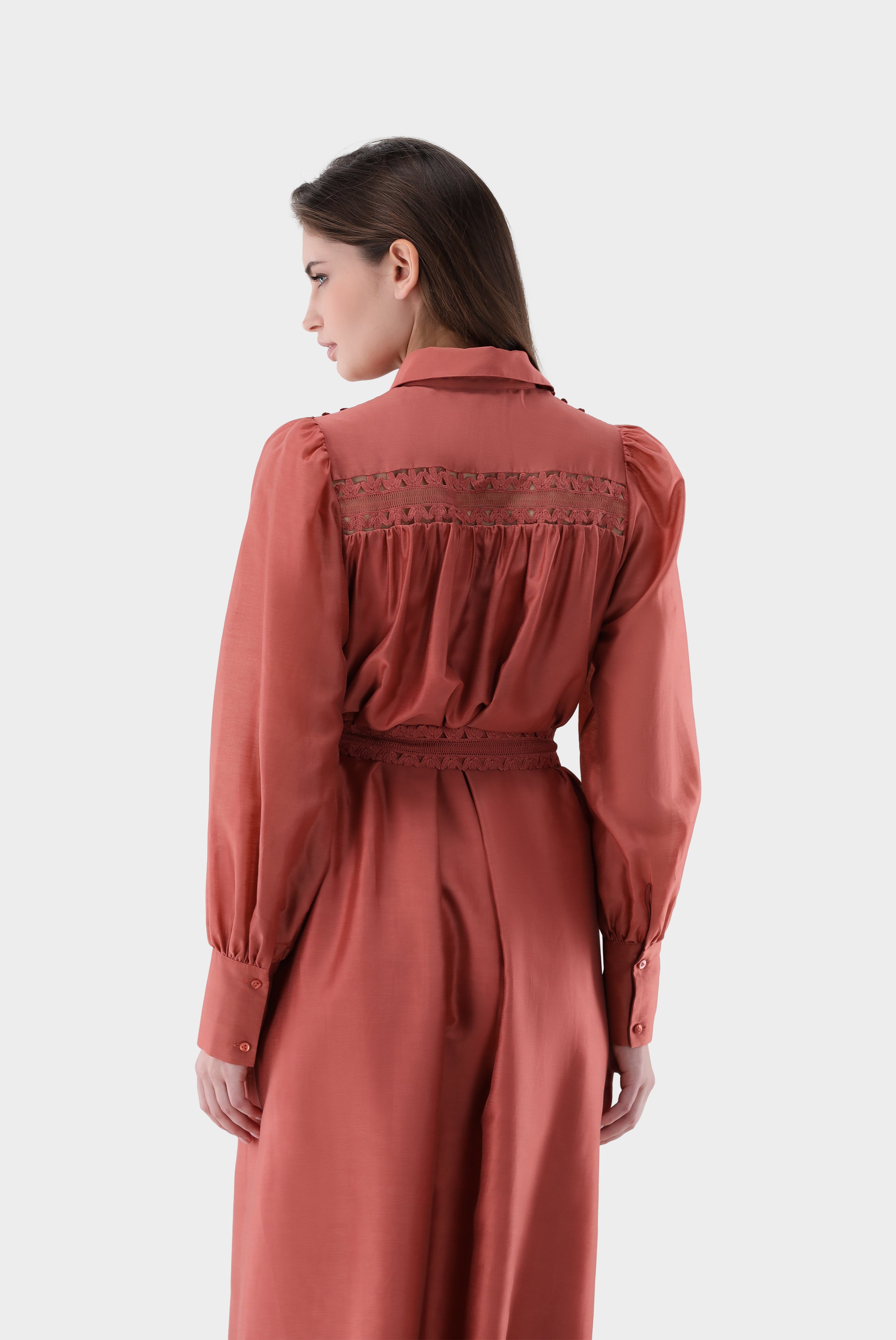 Midi-Hemdblusenkleid | mit Leinen und Tencel™