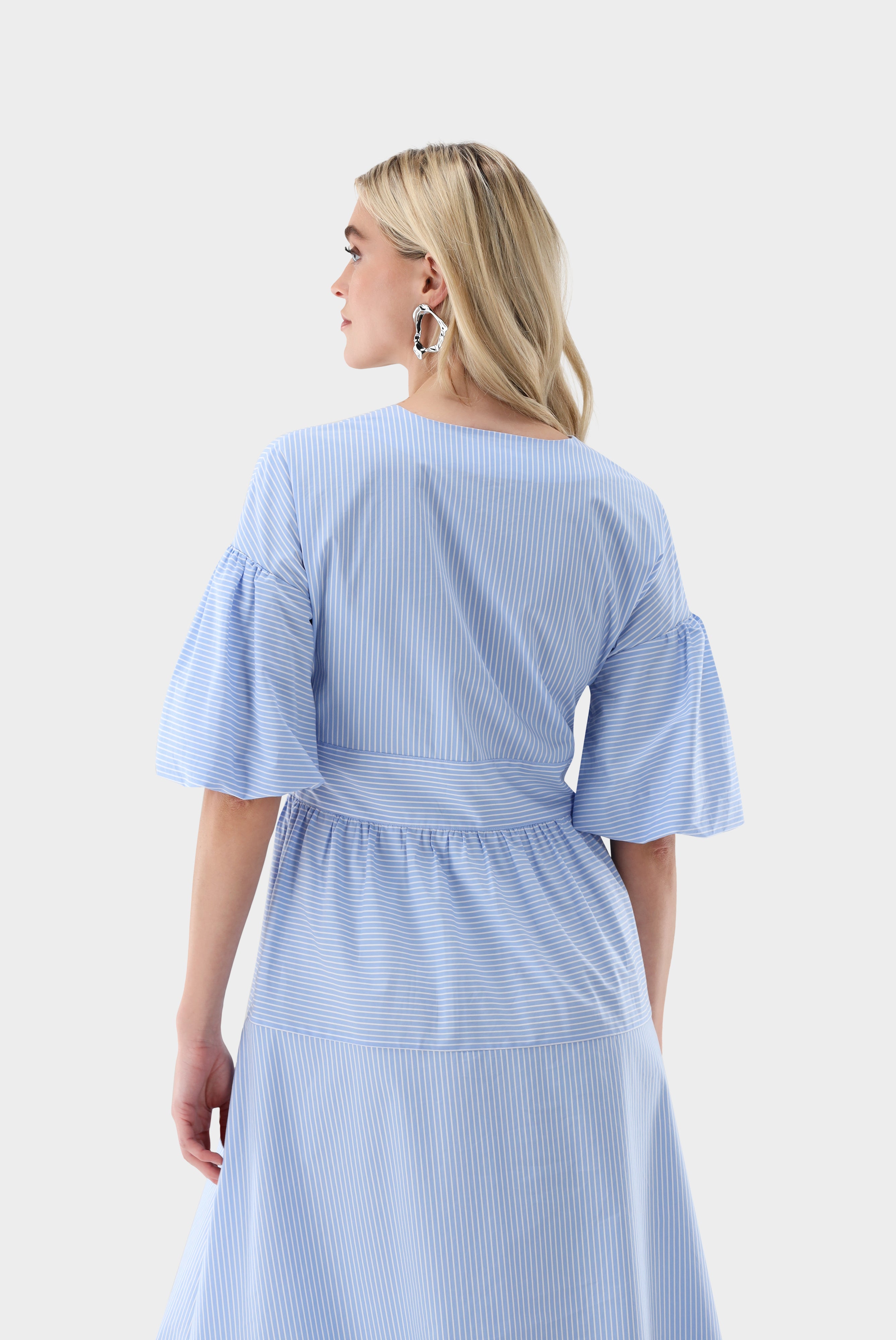 Midikleid | gestreift aus Baumwolle