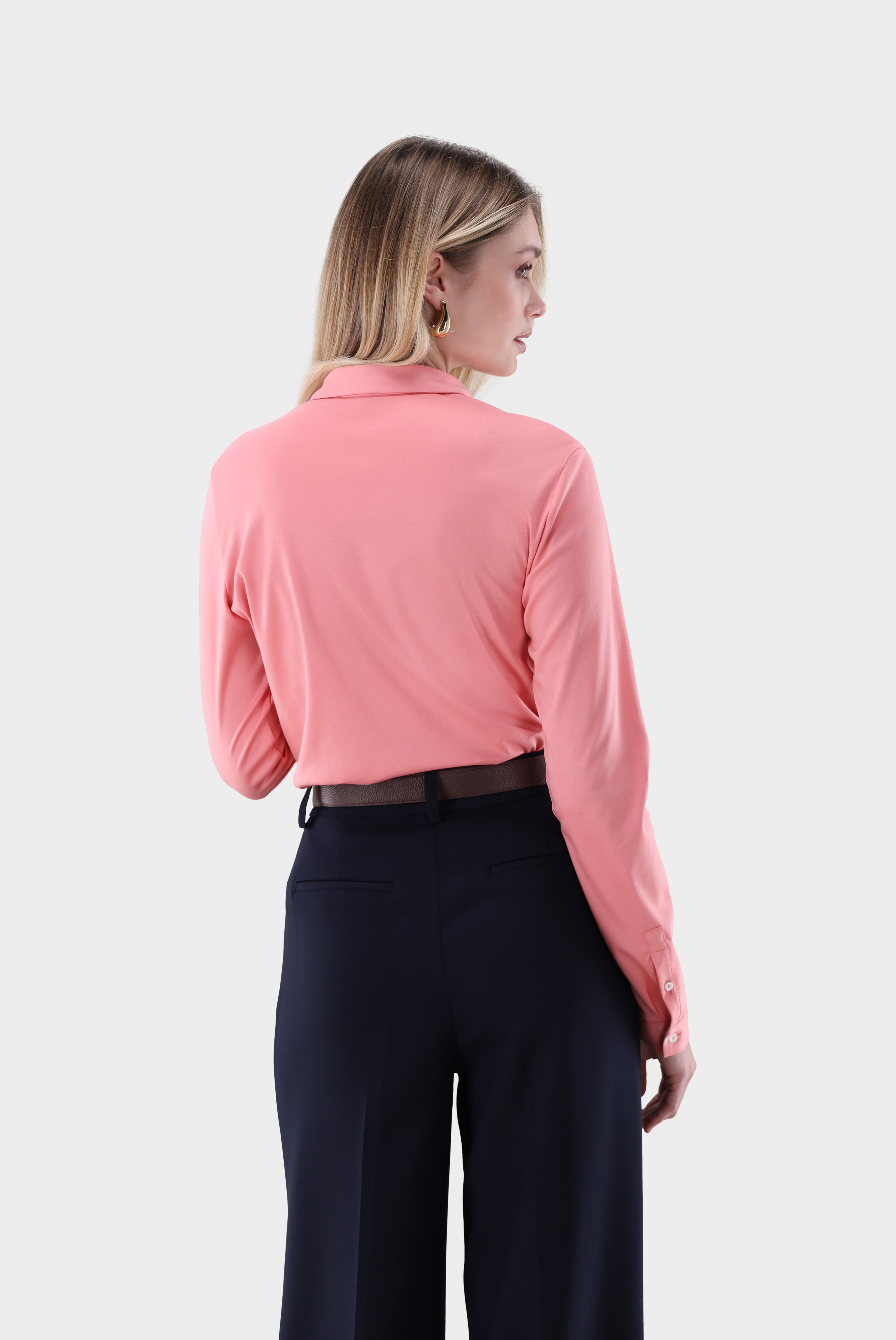 Hemdbluse | aus Jersey tailliert