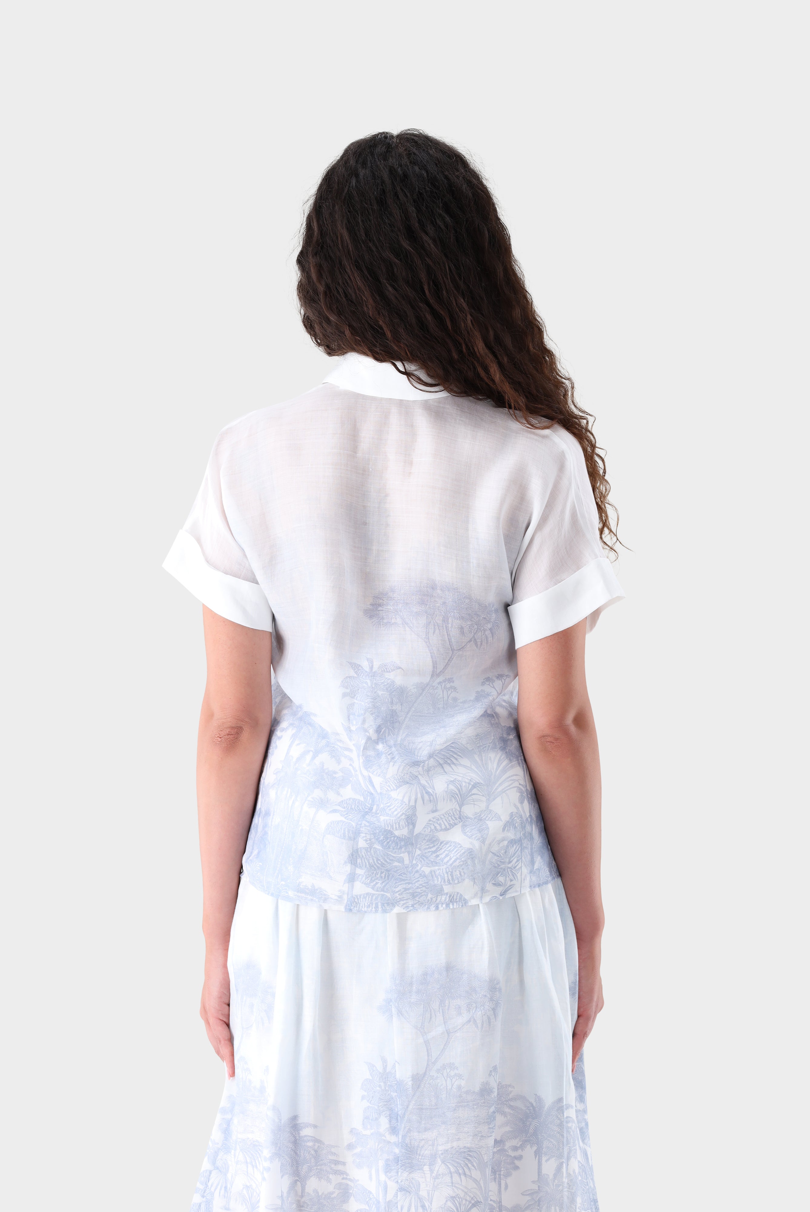 Hemdbluse | kurzarm mit Druck