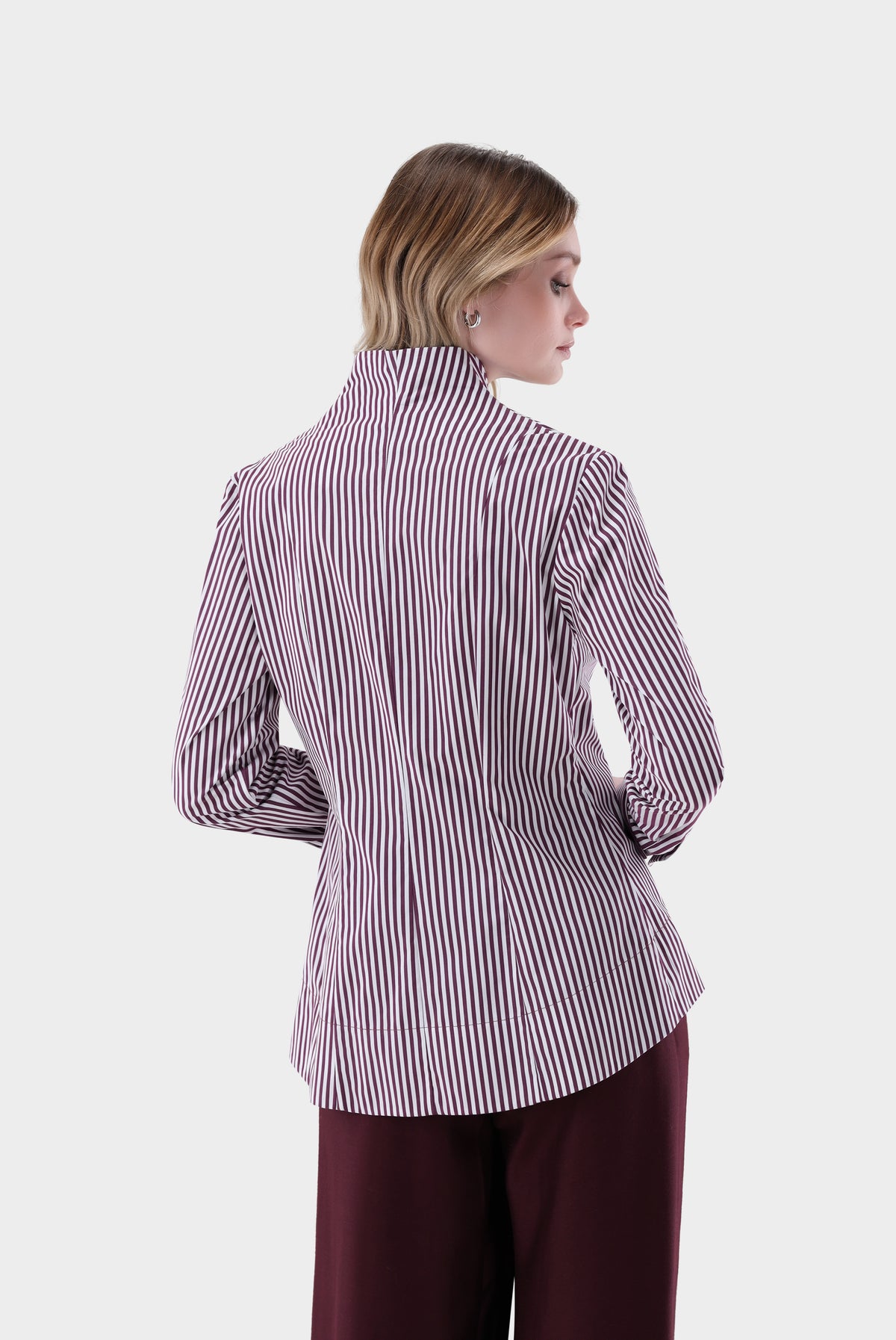Kelchkragenbluse | aus popeline gestreift-Hemden & Blusen-Van Laack-OUTLET-ARCHIVIST-ARCHIVE-SALE
