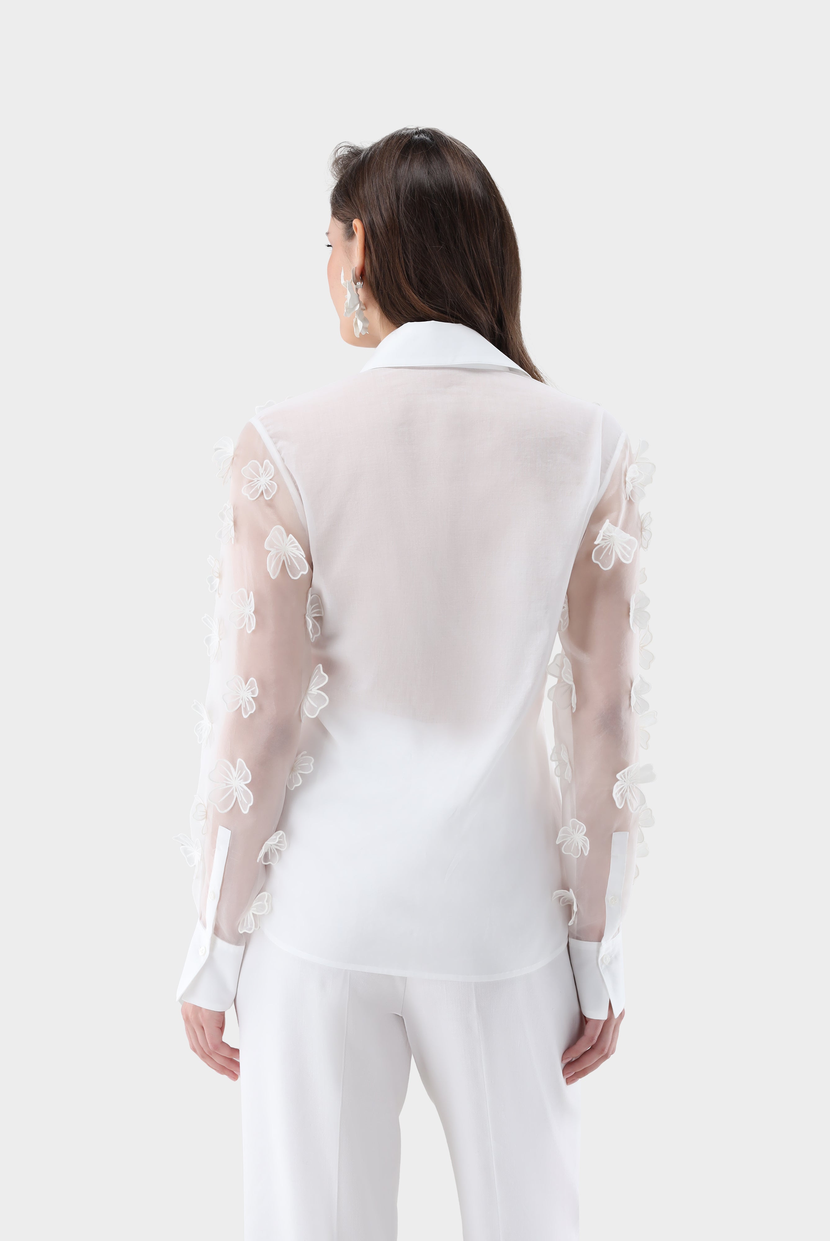 Hemdbluse | mit 3D-Blumen-Hemden & Blusen-Van Laack-OUTLET-ARCHIVIST-ARCHIVE-SALE