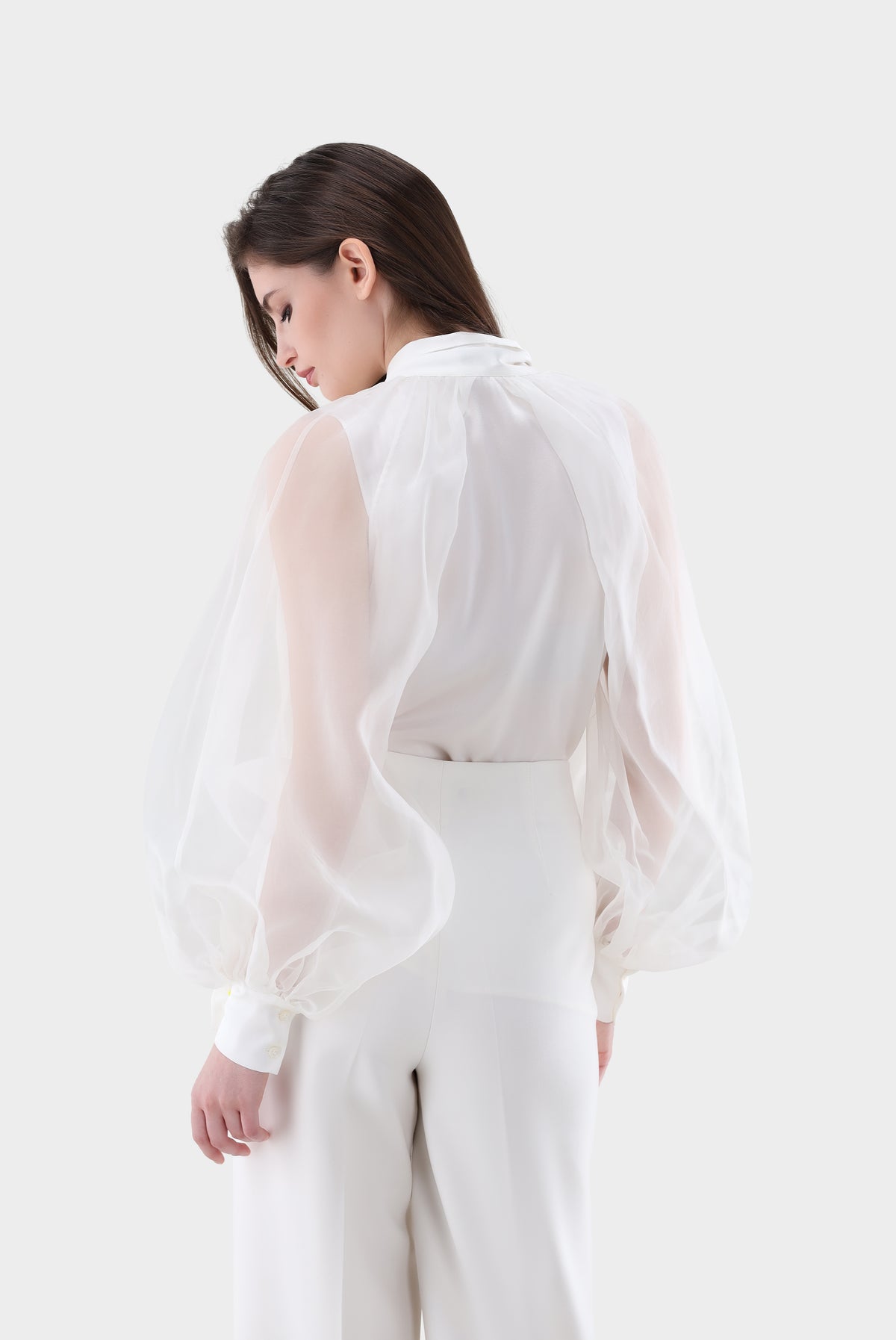 Bluse | aus Seide mit weiten organza Ärmeln-Hemden & Blusen-Van Laack-OUTLET-ARCHIVIST-ARCHIVE-SALE