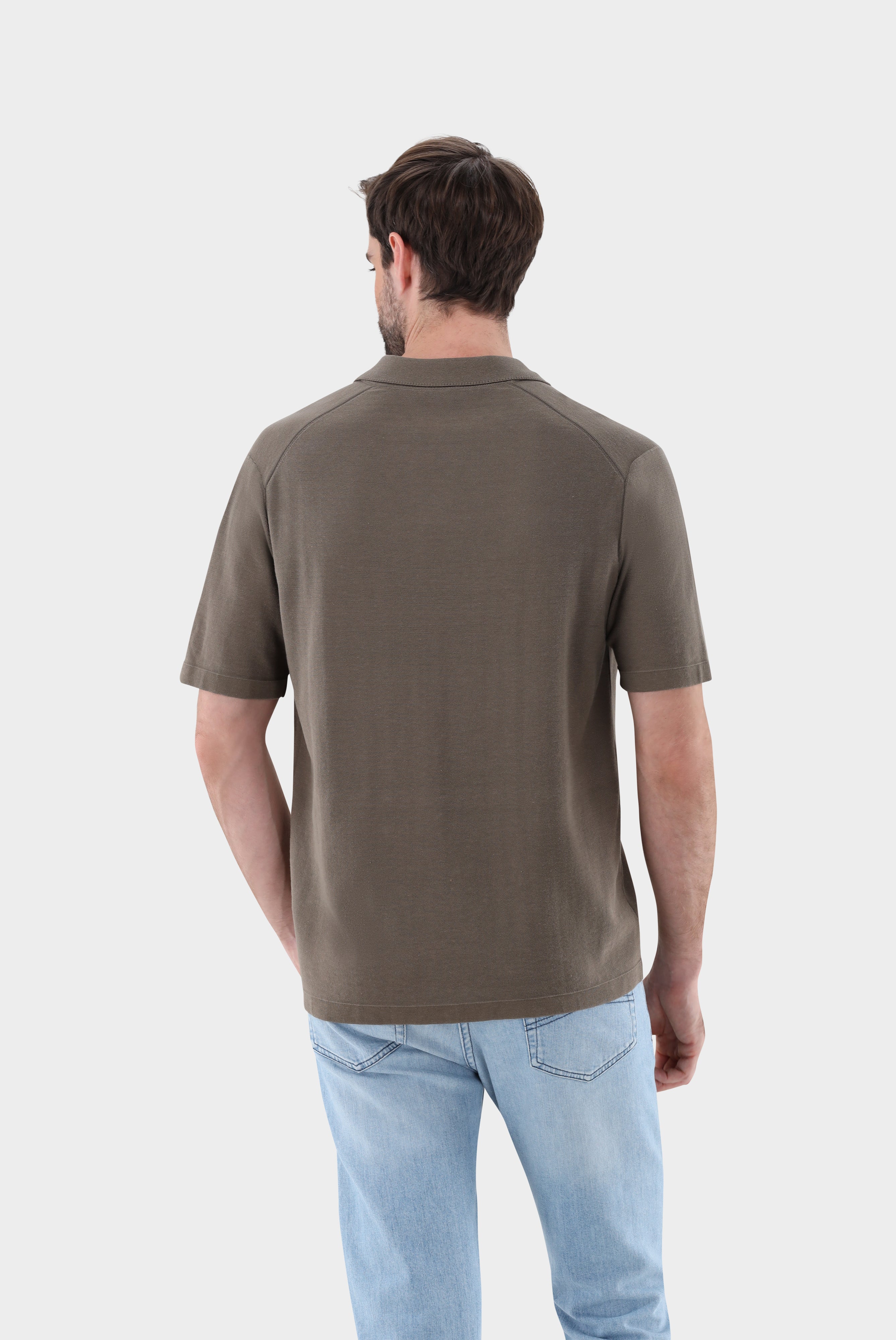 Van Laack-V-Neck-Polo | mit Revers und Seide-Shirts-Black-Deal-Outlet-by-ARCHIVIST